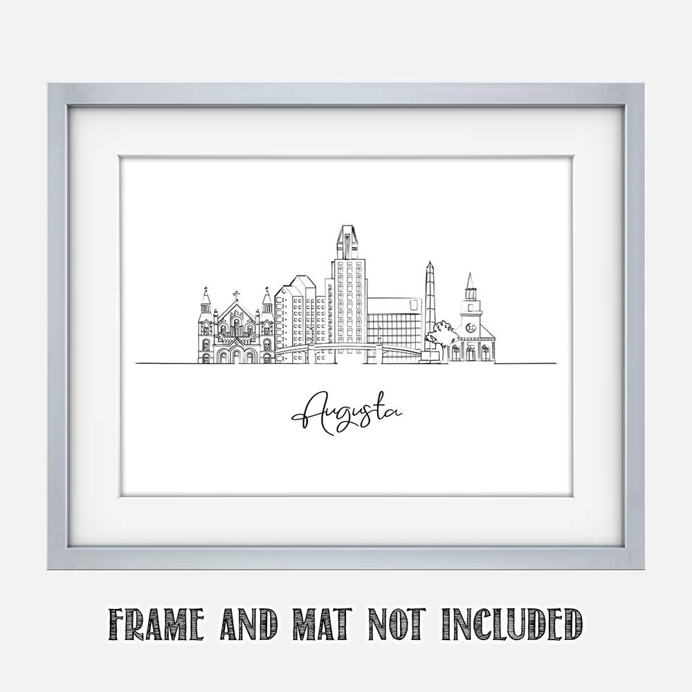 Augusta, Georgia State City Skyline Landscape - United States Of America Travel Adventures & Vacation Cityscape Wall Art Decor-