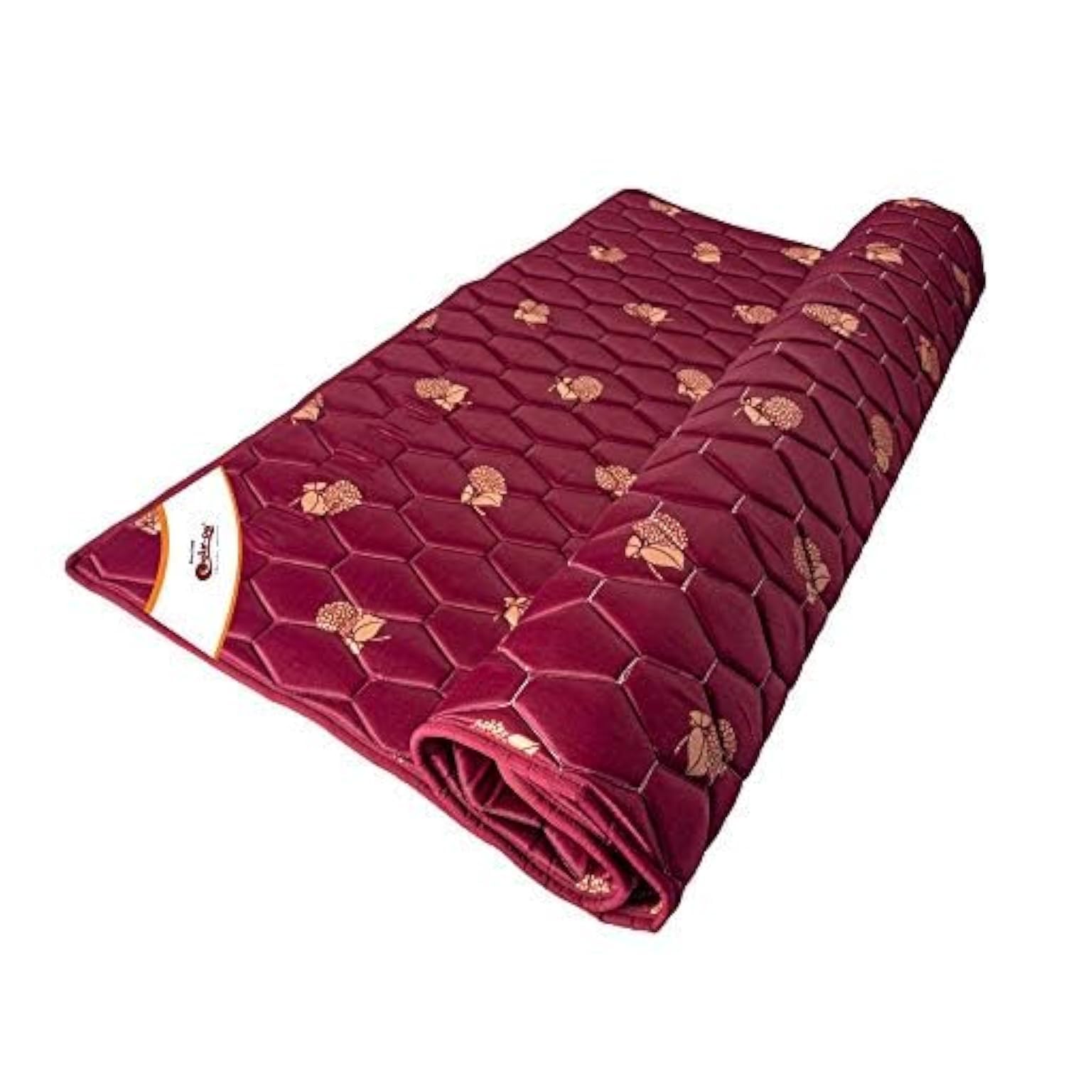 Coiron Slim Foldable PU Foam 1 Inch Single Size Mattress (72X36X1 Inches,Maroon)