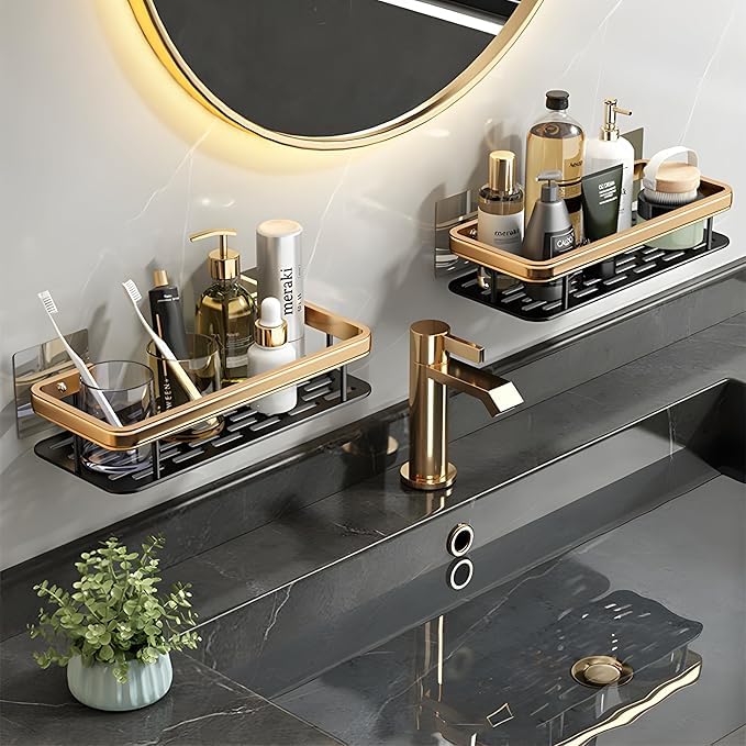 Otiporter Golden Bathroom Shelf