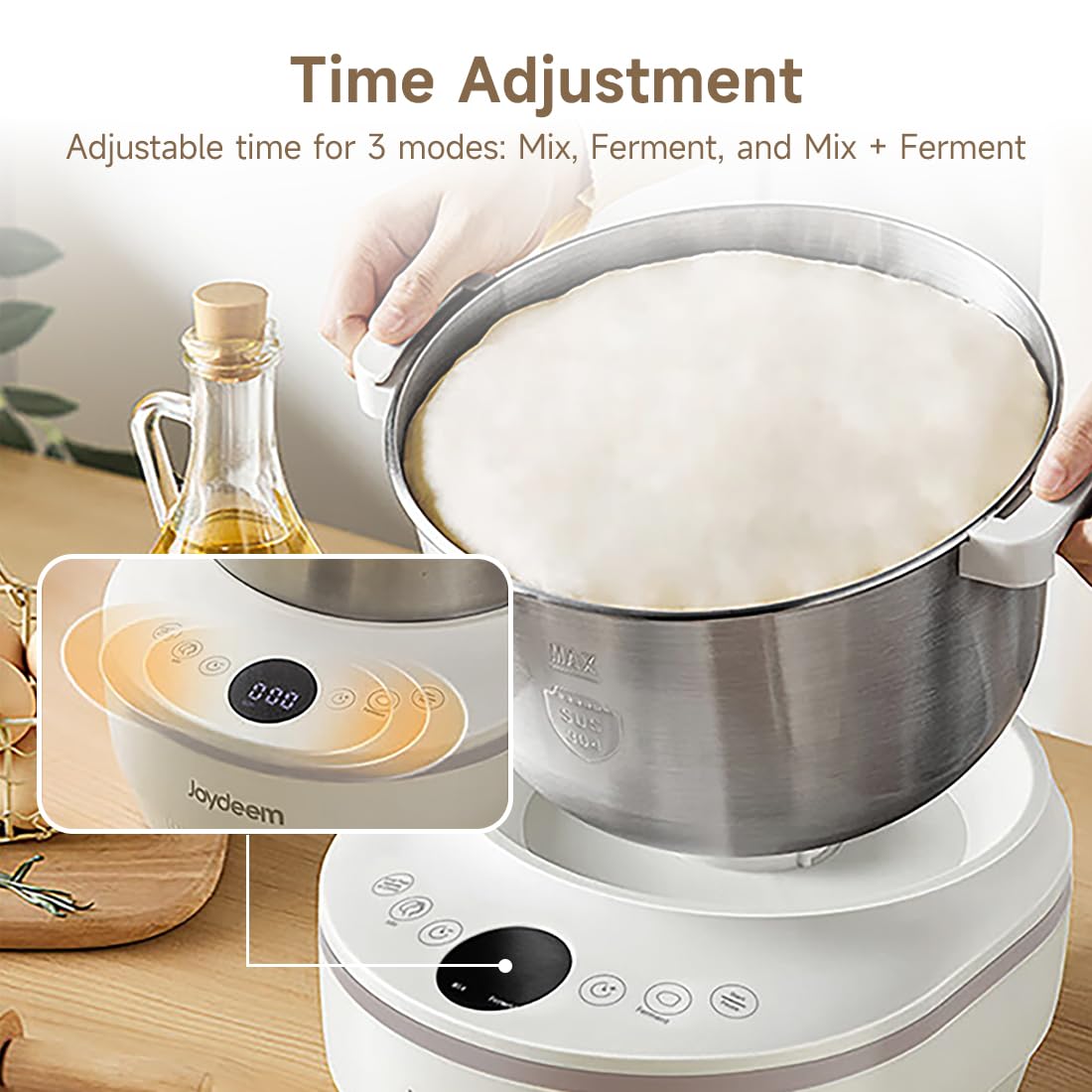 Joydeem Electric Dough Maker With Ferment Function, 4.5Qt Dough Mixer Machine, Perfect For Bread Pizza Roti Dumpling Dough & Sou