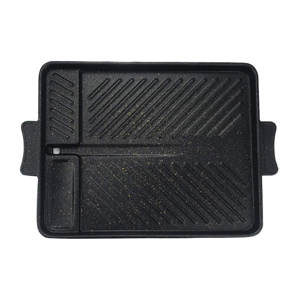 Chyir Korean-Style Non-Stick Smokeless Rectangular Grill Pan Baking Tray Barbecue Plate For Indoor Outdoor Bbq