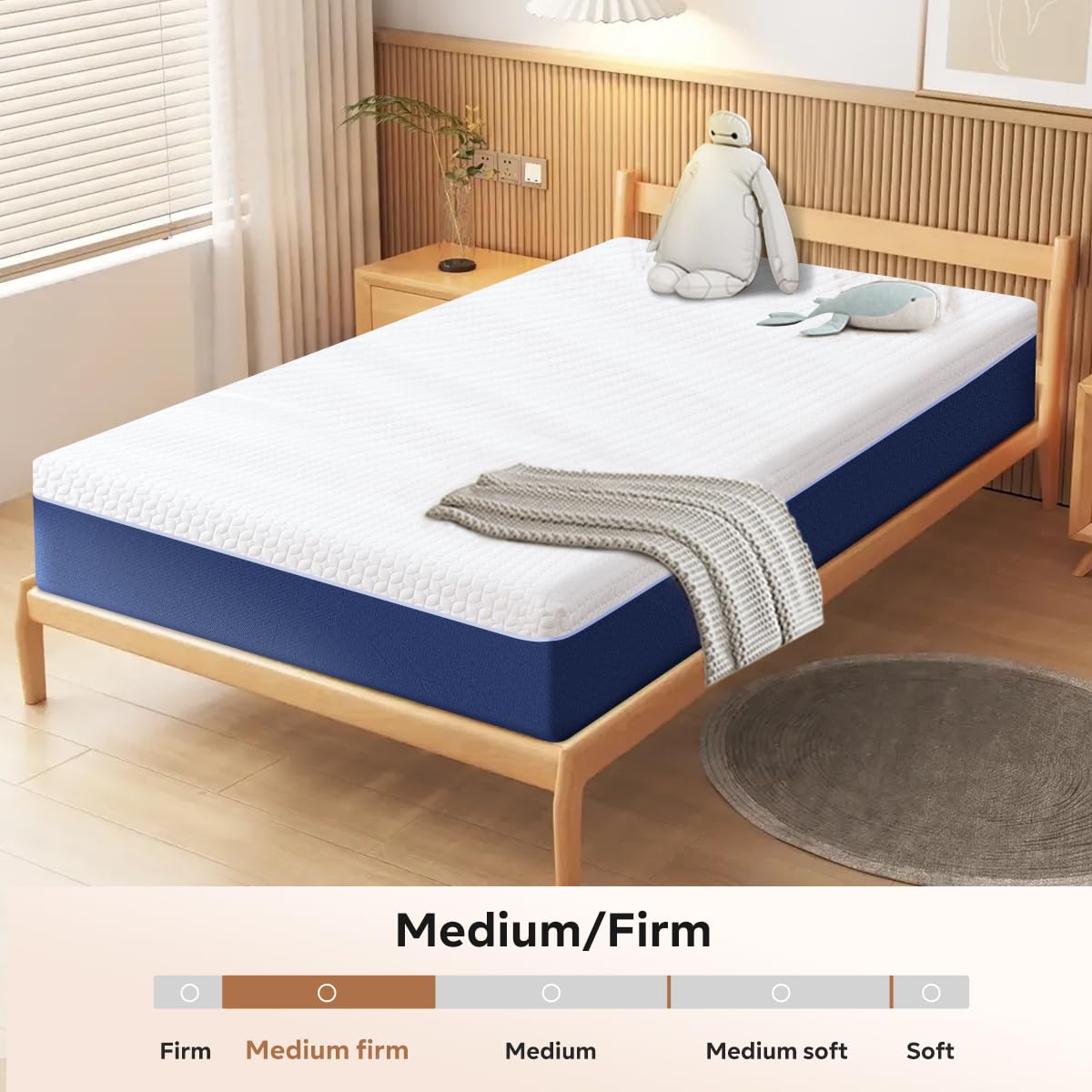 Gelsea Twin Mattress For Child,8 Inch Memory Foam Mattress In A Box,Cool Gel-Infusion For Cooler Sleep,Made In Usa,Breathable Co