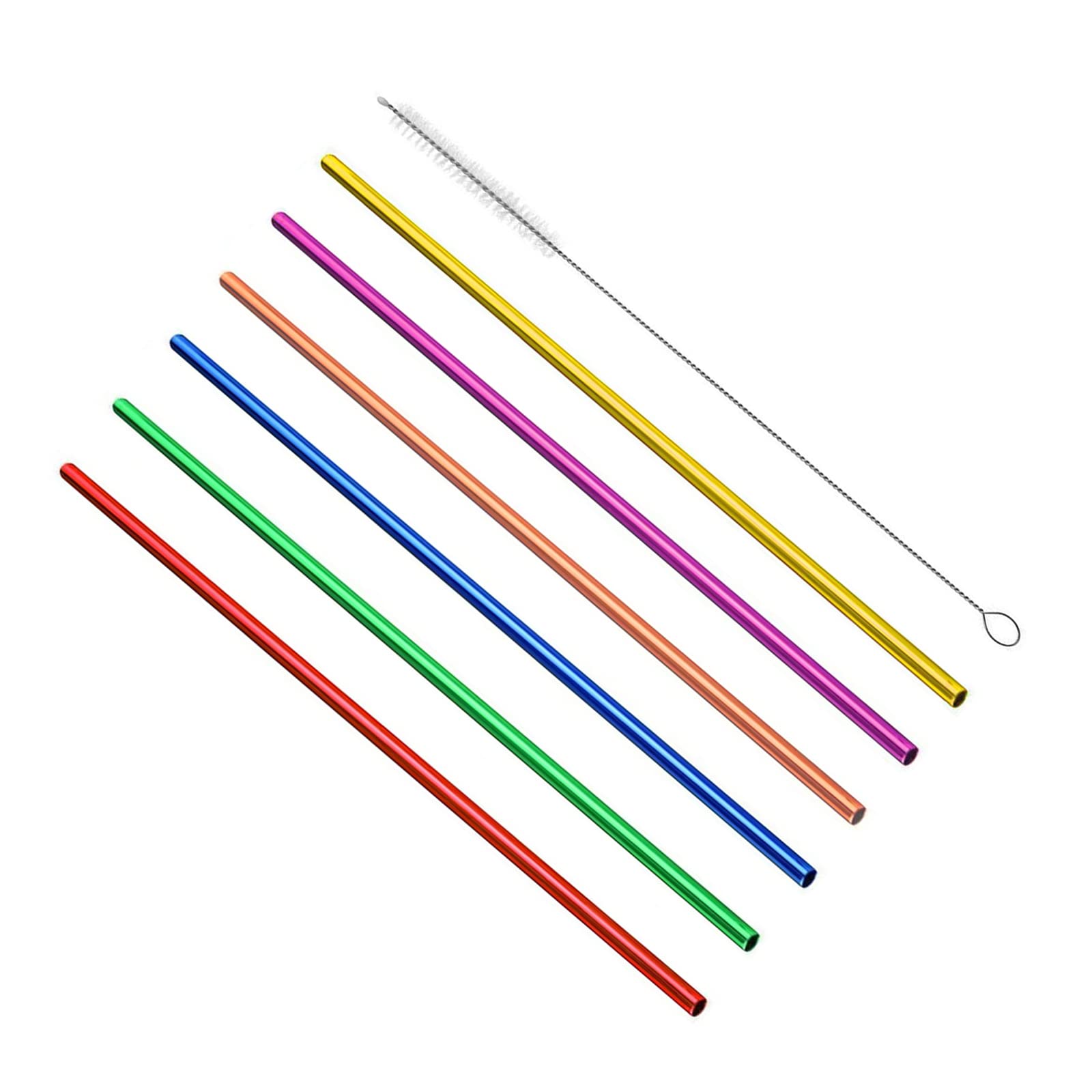 6Pcs 10.5'' Drinking Straws, Stainless Steel Straws, Reusable Metal Straws, Colorful Straws For 20Oz 30Oz Stainless Tumblers, Ru