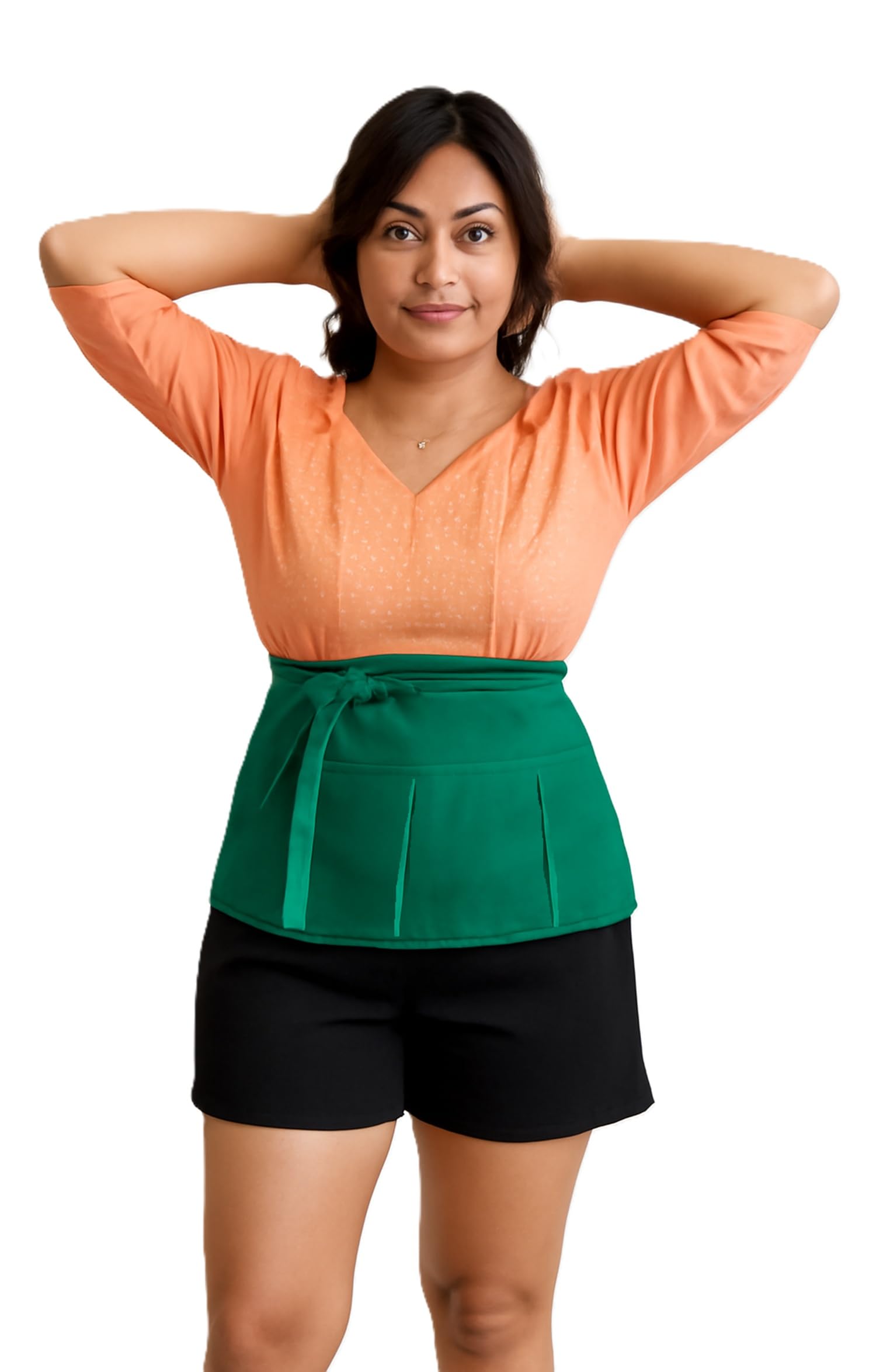 Fqzilon Aprons With 3 Pockets  Waist Apron, Waitress Apron For Women And Man, Water Resistant With Long Waist Strap Reinforced