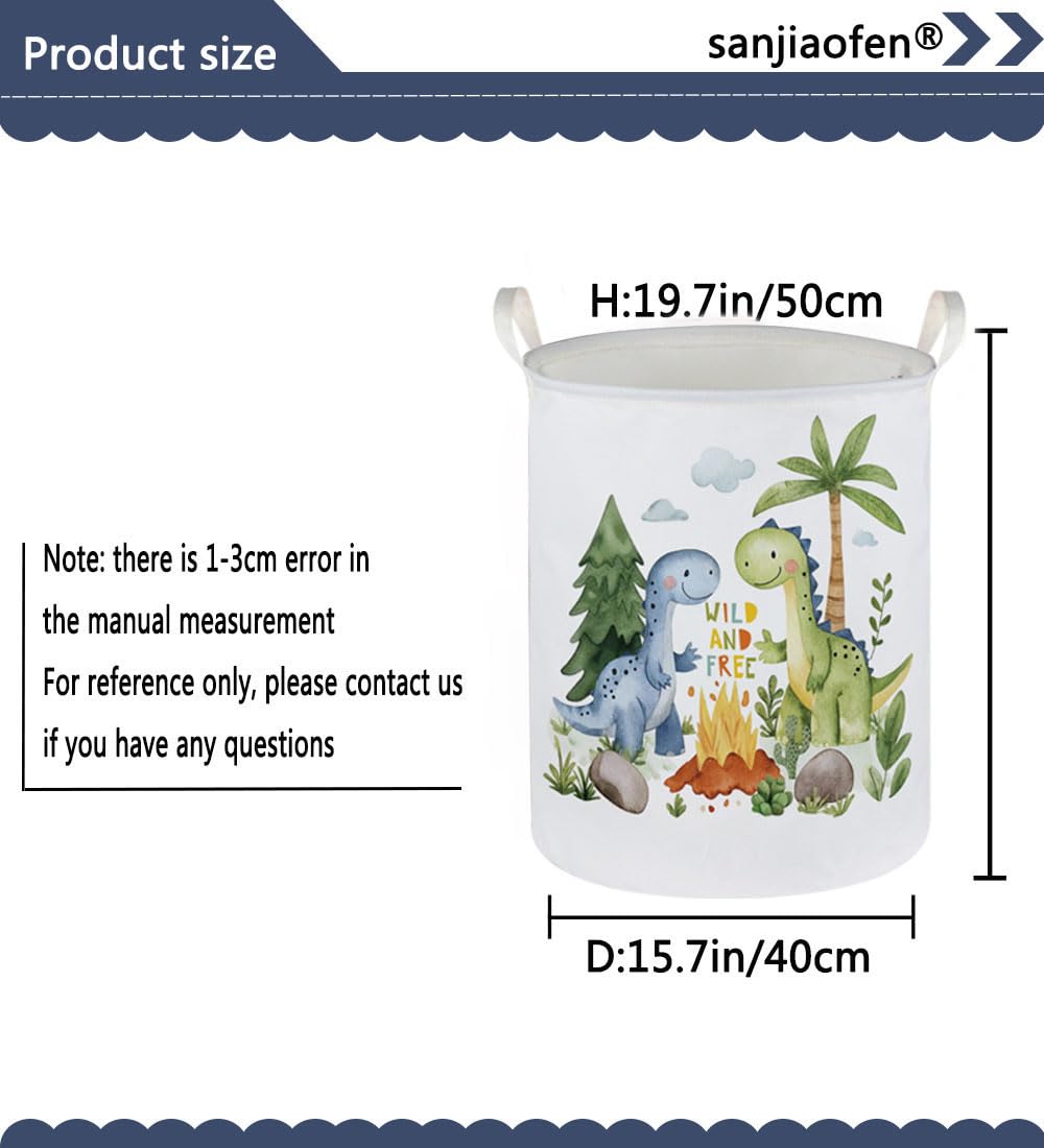 Sanjiaofen Kids Laundry Hamper,Dinosaur Laundry Basket Collapsible Boys Storage Baskets For Home Decor,Office,Toy Organizer,(Cut