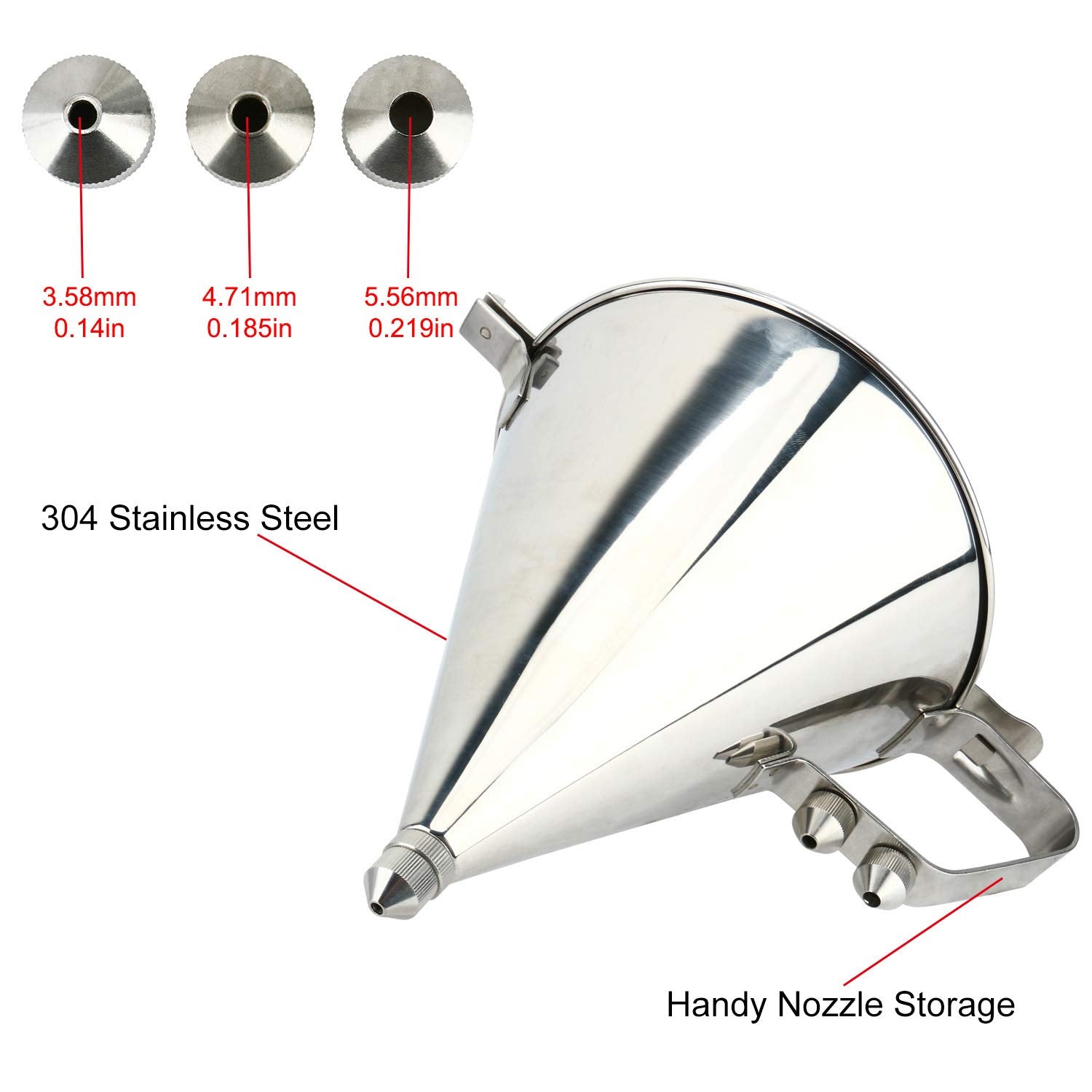 Yaegarden Confectionery Funnel Stainless Funnel Stainless Cake Funnel Cake Decorating Tool Funnel With Stand And Three Nozzles C