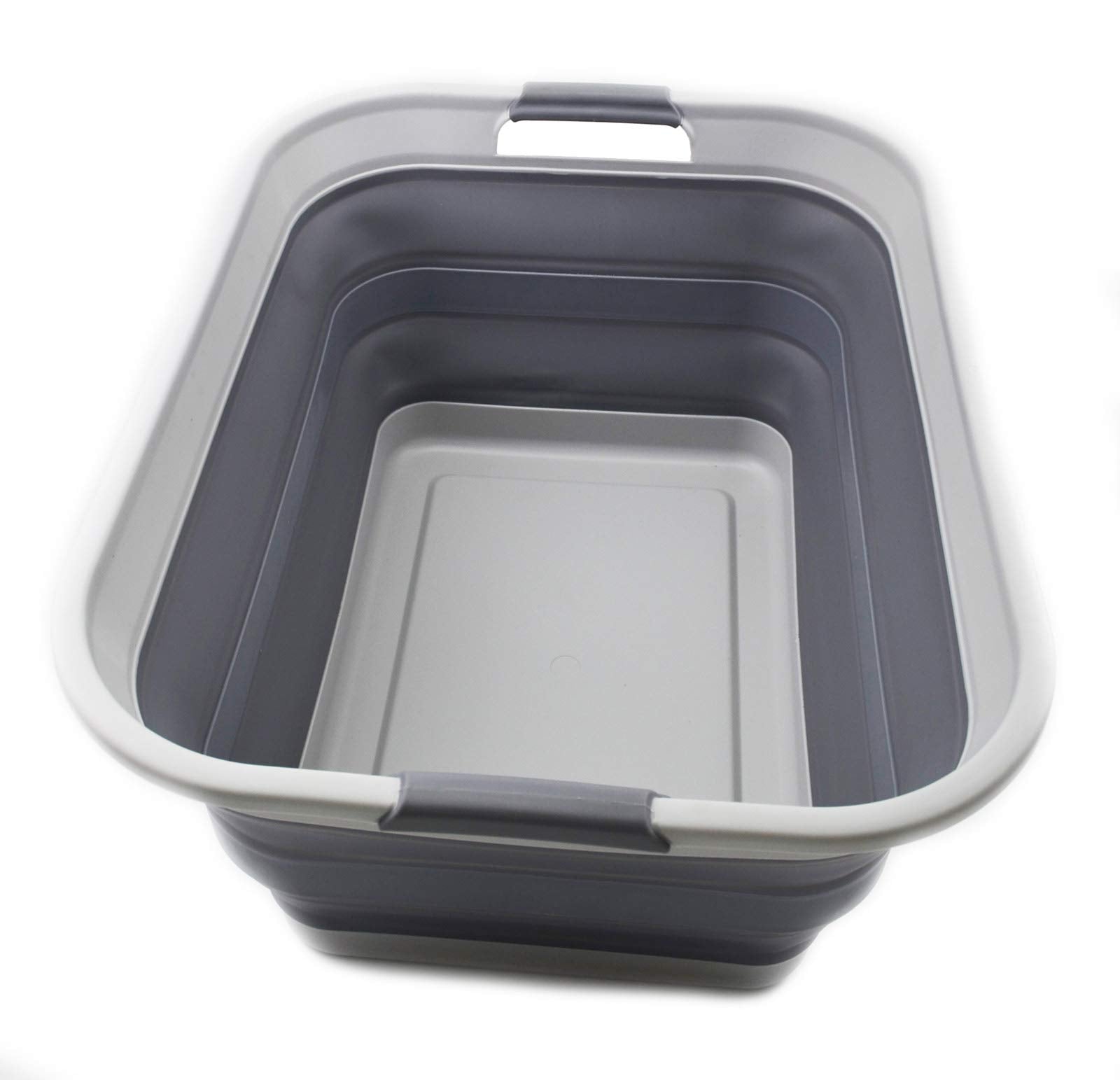 Sammart 42L(11 Gallon) Collapsible Plastic Laundry Basket-Foldable Pop Up Storage Container/Organizer-Portable Washing Tub-Space