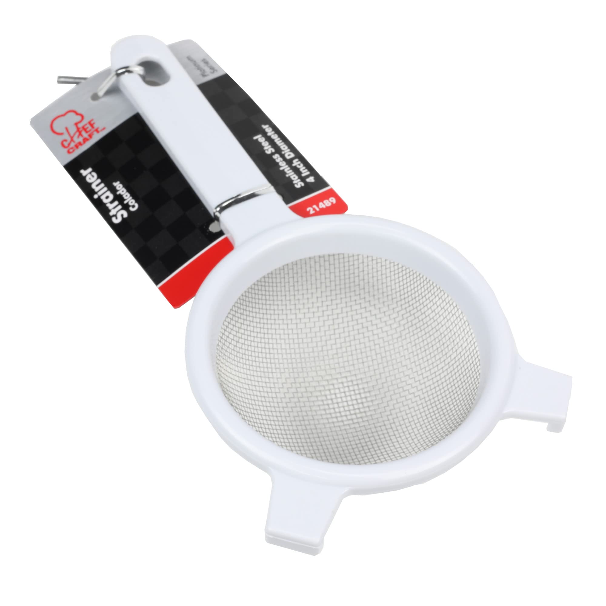 Chef Craft Classic Stainless Steel Mesh Strainer, 4 Inches In Diameter, White