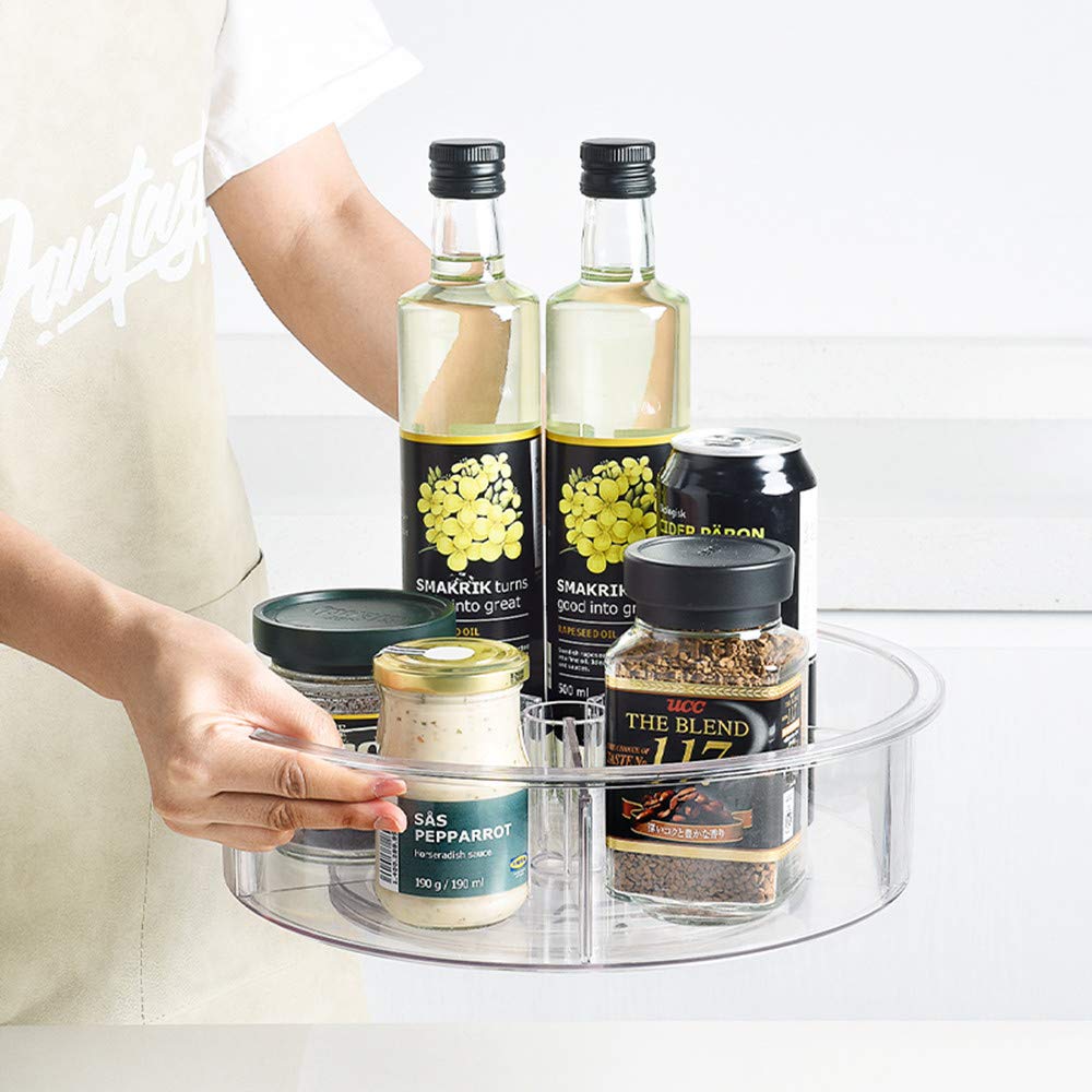 Sanno Round Lazy Susan Rotatingturntable Storage Container For Kitchen Cabinet, Pantry, Refrigerator, Countertop Food Safe Turnt