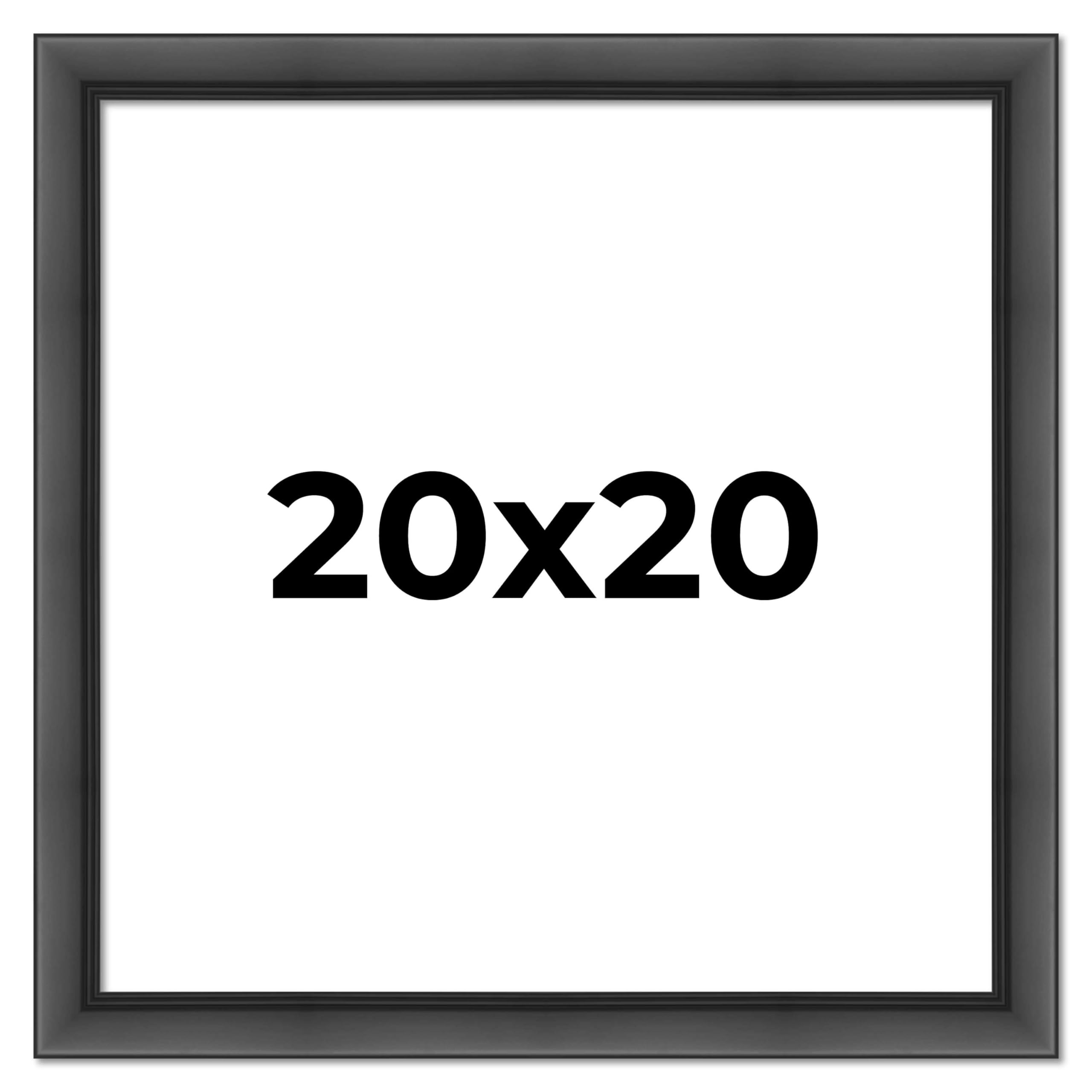 20x20 Frame Black Contemporary Wood Picture Square Frame - Picture Frame Includes UV Resistant Acrylic Protective Front, Acid-Fr