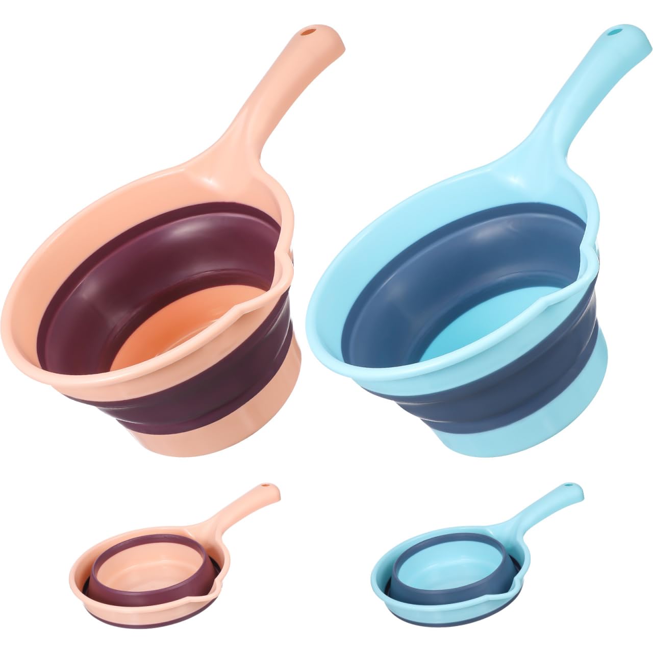 VICASKY 2PCS Folding Water Ladle with Long Handle Collapsible Water Dipper