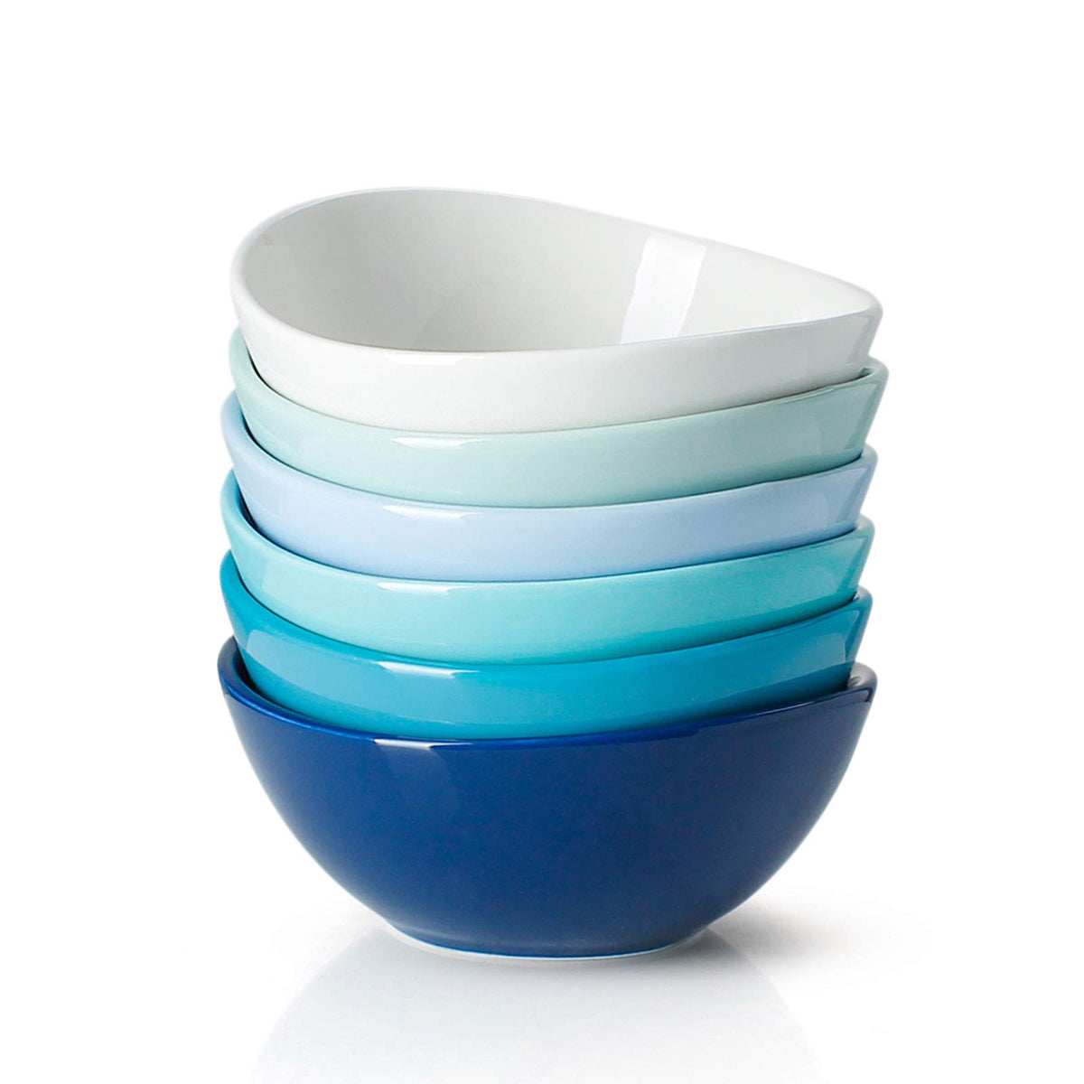Sweese 5 Inch Porcelain Small 10 Oz Bowls Set Of 6, For Dessert | Ice Cream | Soup | Rice | Fruits | Small Portions - Microwave,