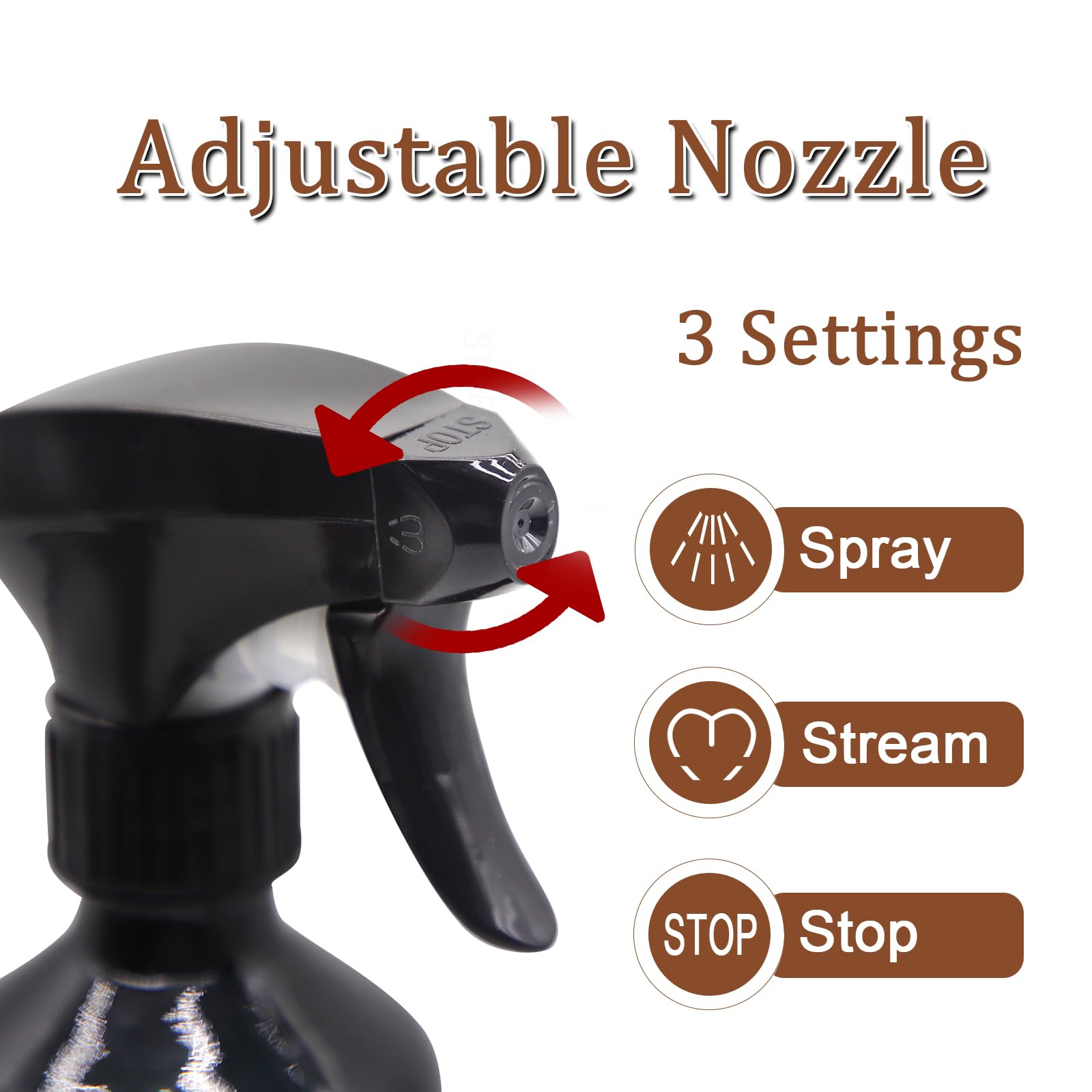 Offidix Glass Spray Bottles,16 Oz/0.48L Refillable Spray Bottle For Cleaning,Hair,Essential Oils,Plants,Adjustable Nozzle For Fi