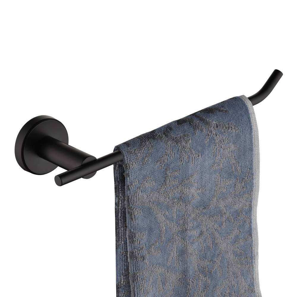 Jqk Black Hand Towel Holder, Stainless Steel Towel Bar For Bathroom, 9 Inch Necklace Holder Matte Black Wall Mount, Tr100-Pb