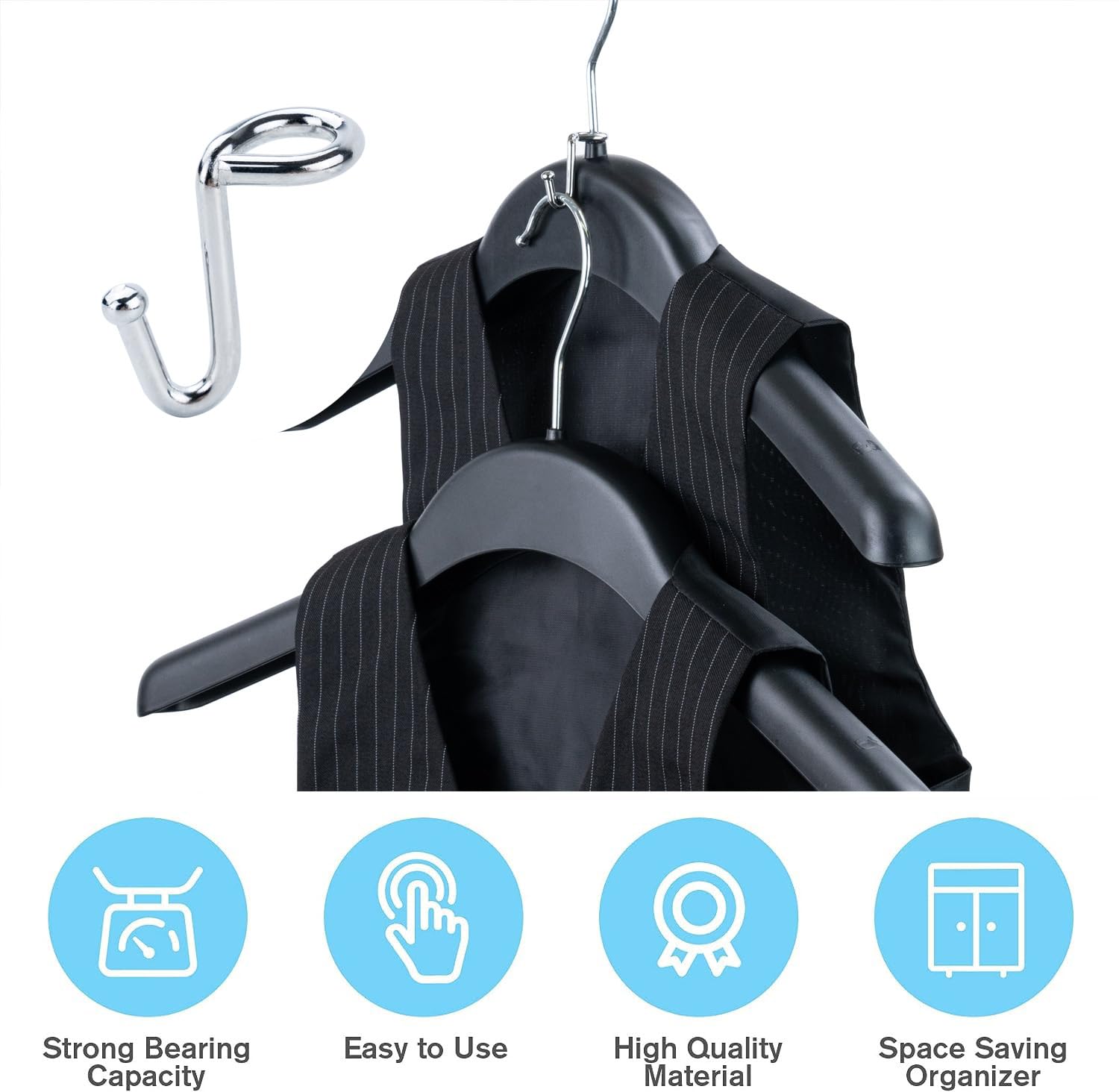 Koobay Clothes Hanger Connector Hooks, 36Pcs, Clothes Hanger Organizer Mini Space Saving Clothes Hanger Extender Cascading Conne