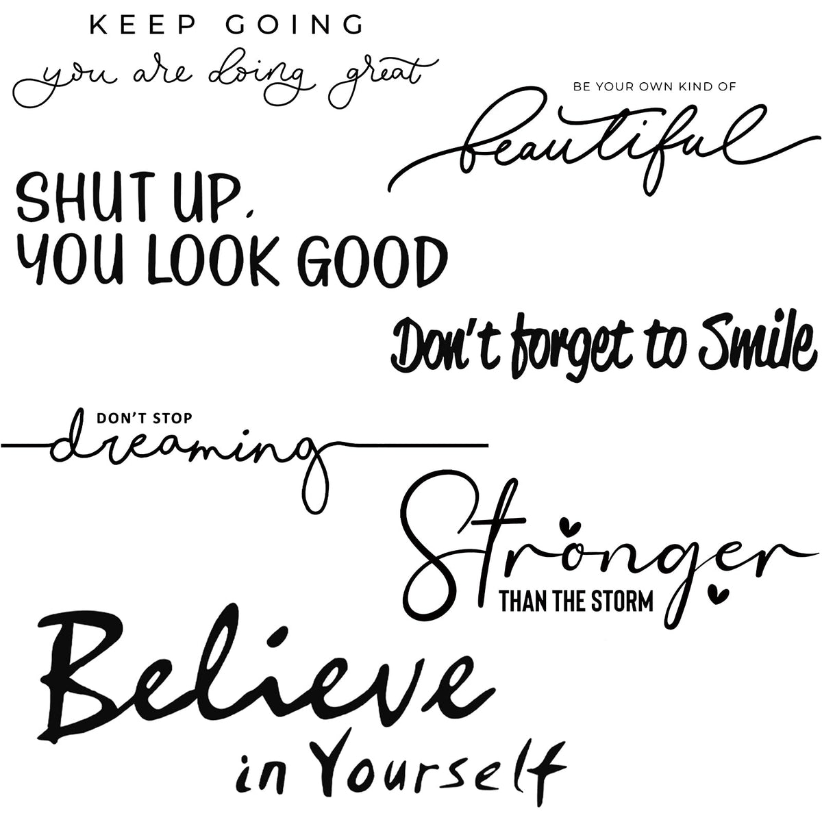 Zonon 5 Sheets Vinyl Wall Quotes Stickers Inspirational Quotes Decals ...
