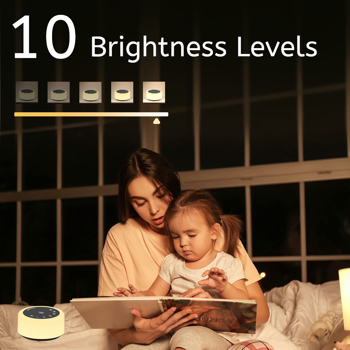 ColourNoise Soother Sleep Sound Machine - 30 Sounds, 12 Night Lights, Black, Model CWN-R1, Ideal for Home, Travel & Office