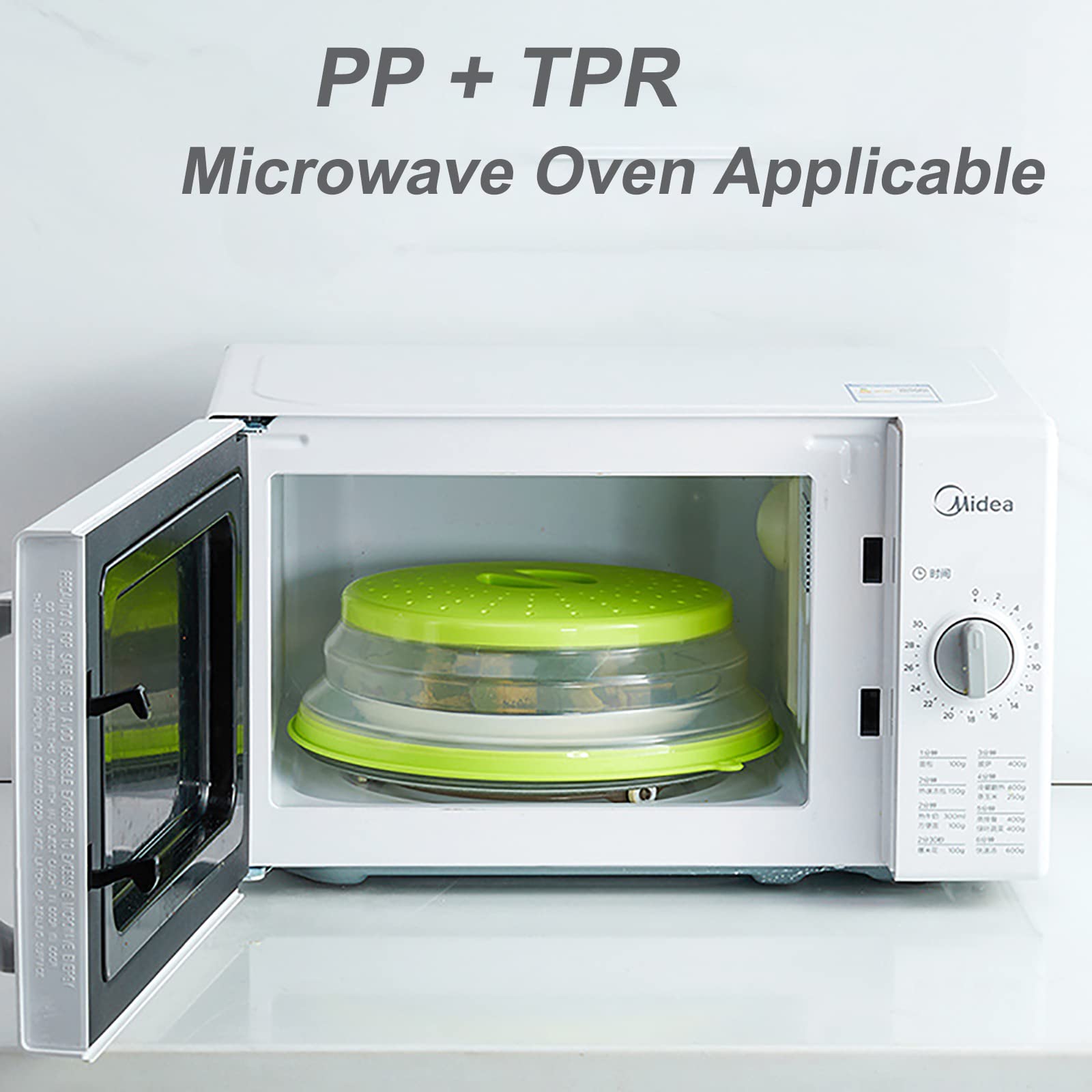 Vishui Upgraded Collapsible Microwave Lid, Vented Microwave Splatter Cover, 10.5 Inches Plate Cover With Hook Hole, Vegetable Fr