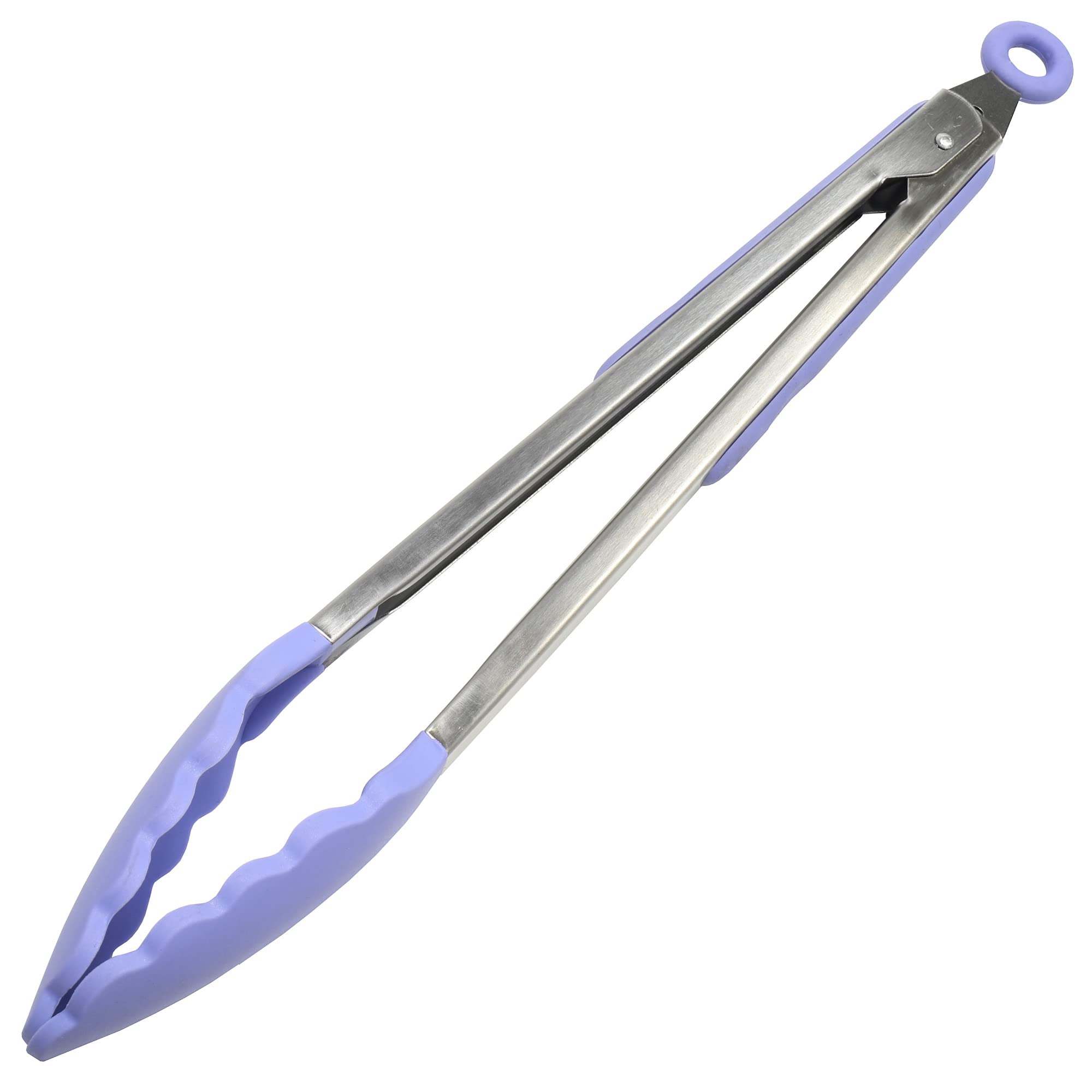 Chef Craft Premium Silicone Cooking Tongs, 12 Inch, Pastel Blue