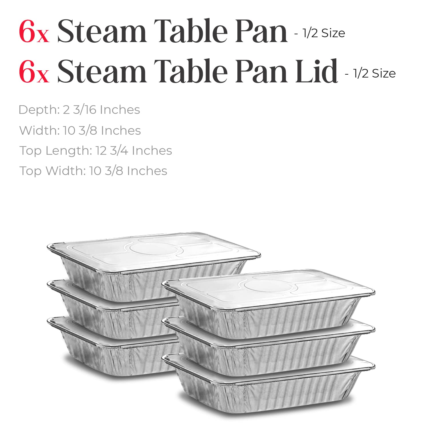 Disposable Chafing Dish Buffet Set, Food Warmers For Parties, Catering Supplies Buffet Display, Complete 39Pc, Half Size Single