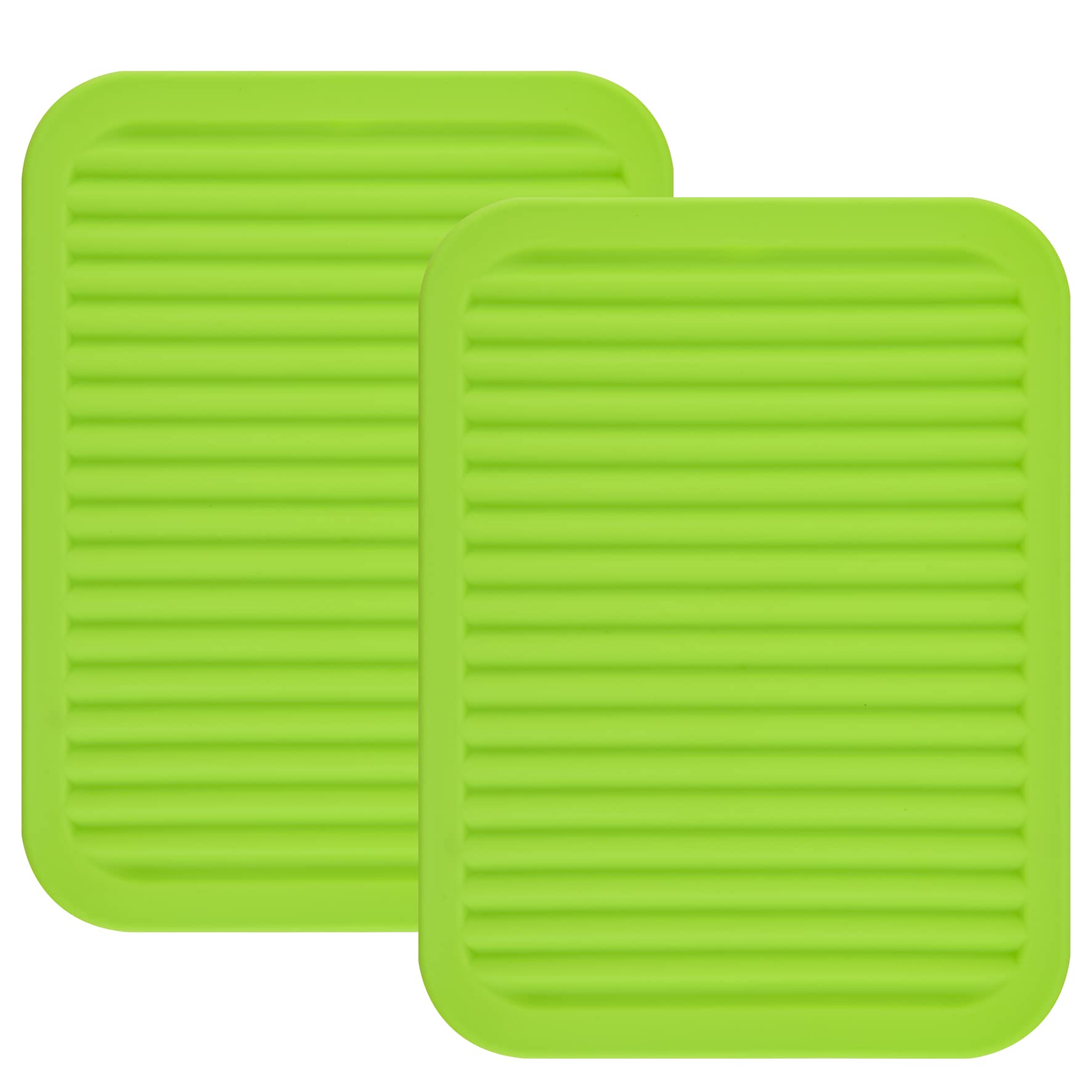 Smithcraft Silicone Trivets Mats For Dishes And Pots, Hot Pads For Countertops, Pot Holders, Set Of 2 Color Green