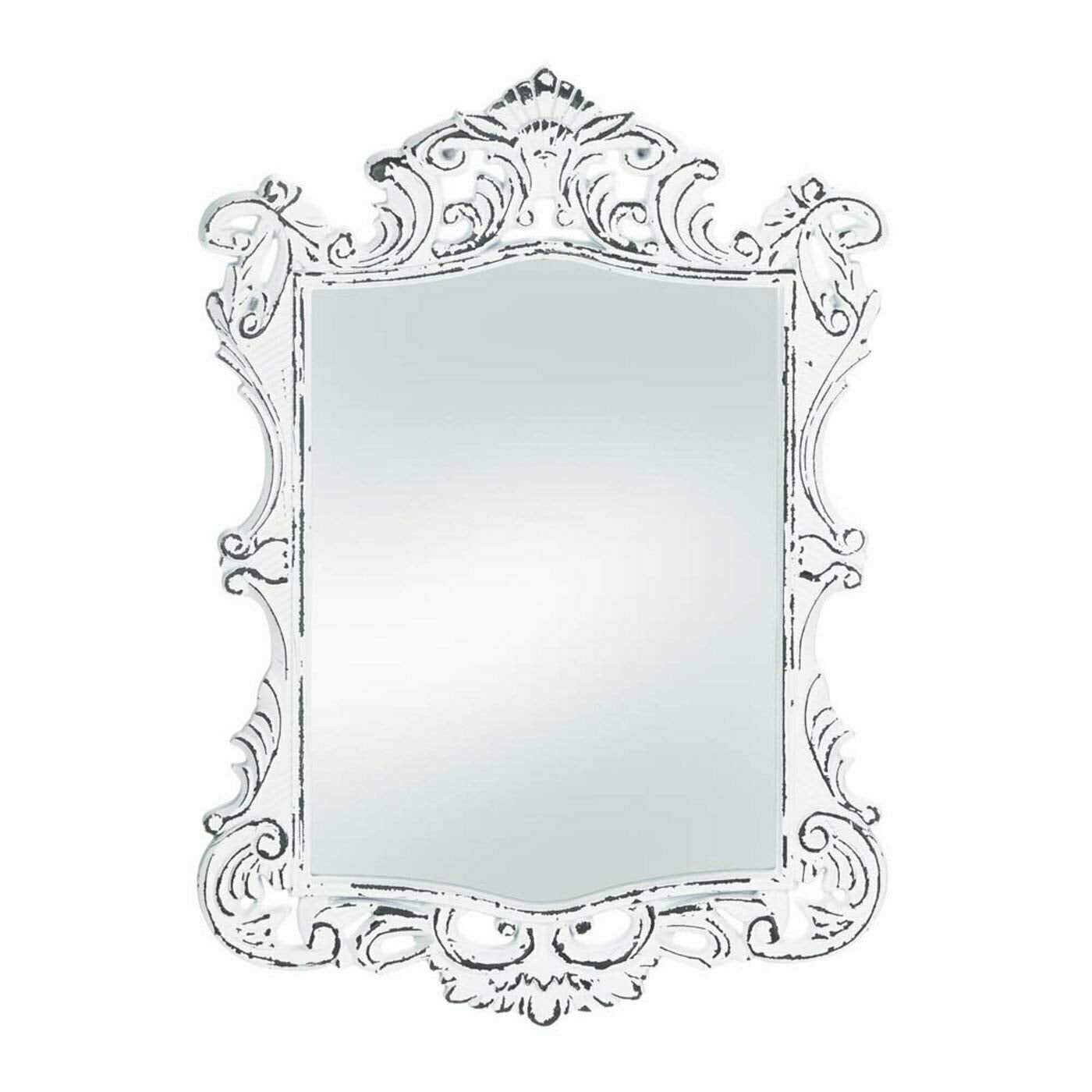 Accent Plus Regal White Distressed Wall Mirror