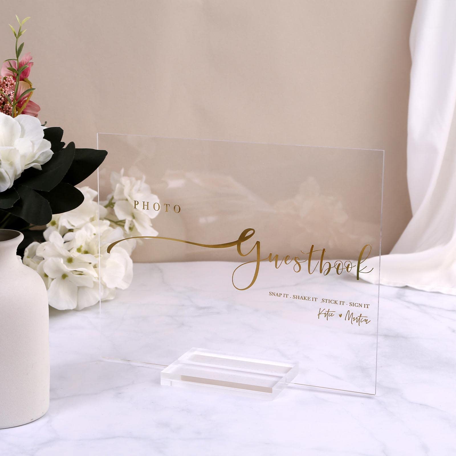 Uniqooo 2 Pack Clear Blank Acrylic Sign Acrylic Wedding Table Numbers, 8 X 10 In, Diy Acrylic Sheet For Wedding Table Number Hol