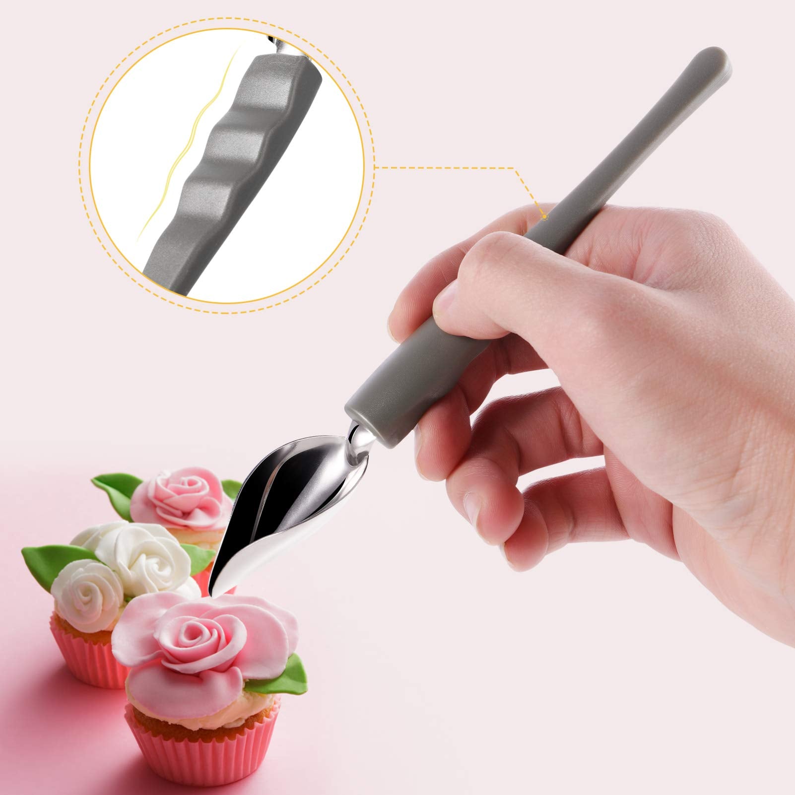 Angoily 4Pcs Precision Culinary Drawing Decorating Spoons Set, Stainless Steel Diy Chocolate Spoon Filter Spoons, Plating Decora