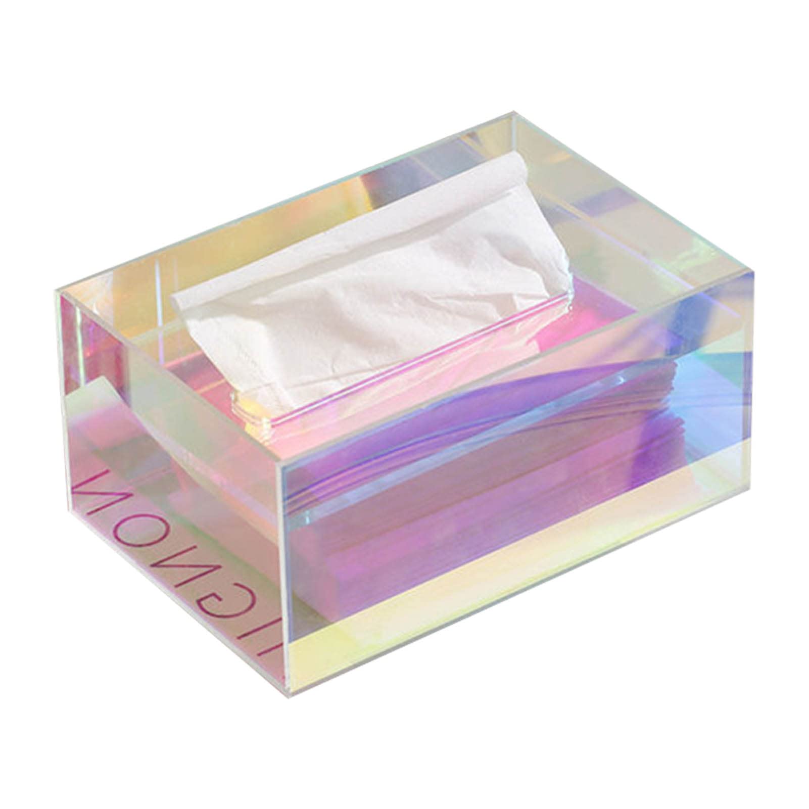 Tissue Box Cover, Acrylic Facial Paper Holder With Large Opening Napkin Dispenser For Bathroom Vanity Countertop Night Stands Of