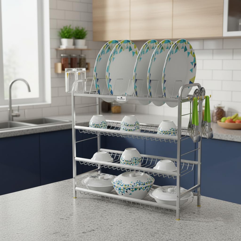 Palomino Stainless Steel 4 Layer Kitchen Rack Wall Mount Kitchen Dish Rack Plate Cutlery Stand/Kitchen Utensils Rack For Modern 