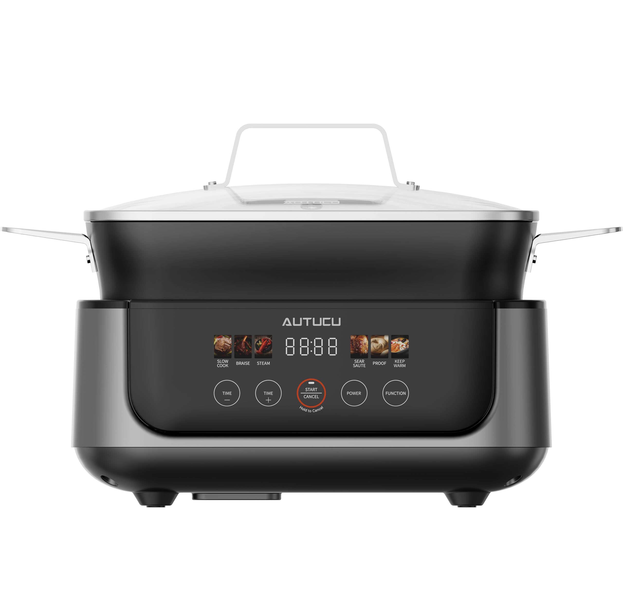 Slow Cooker 7 Quart | Programmable MultiCooker PFOAFree Ceramic Coating, Steamer, Sear saut, Warm Function (Includes Silicon