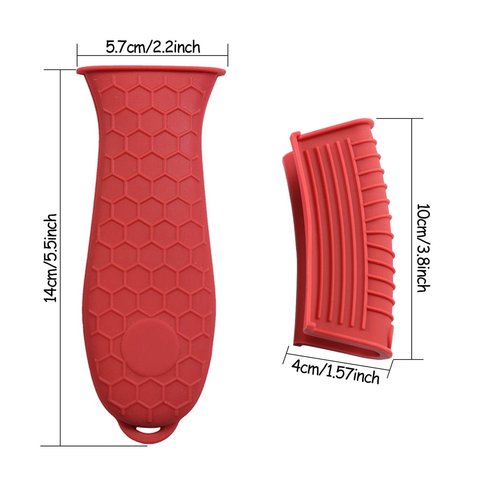 4 Pcs Silicone Hot Handle Cover, Assist Pan Holder For Cast Iron Skillets And Traditional Pots - Red
