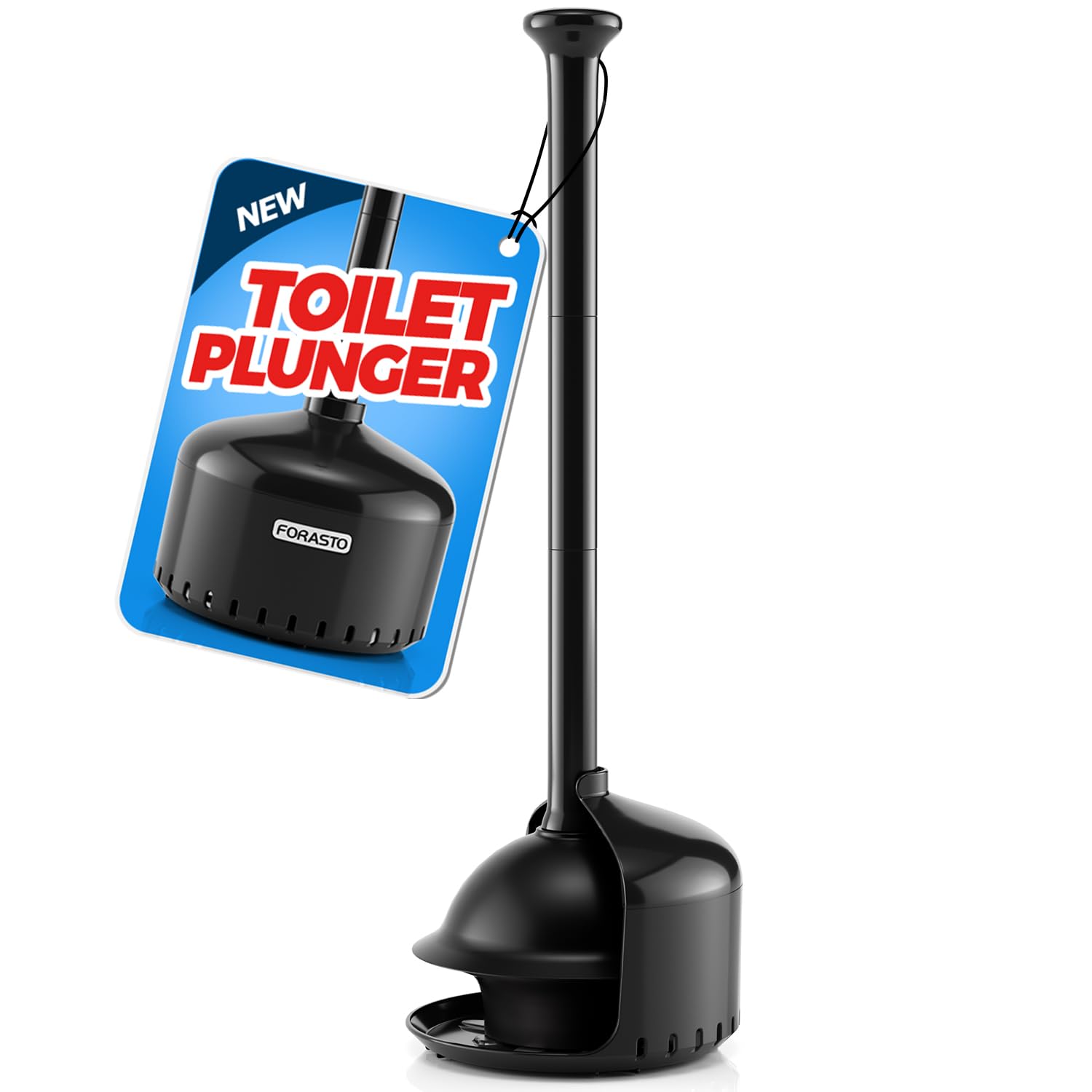 FORASTO Toilet Plunger with Holder,Plungers for Bathroom with Holder,Plunger with Cover,Bathroom Decor,Bathroom Accessories,Toil