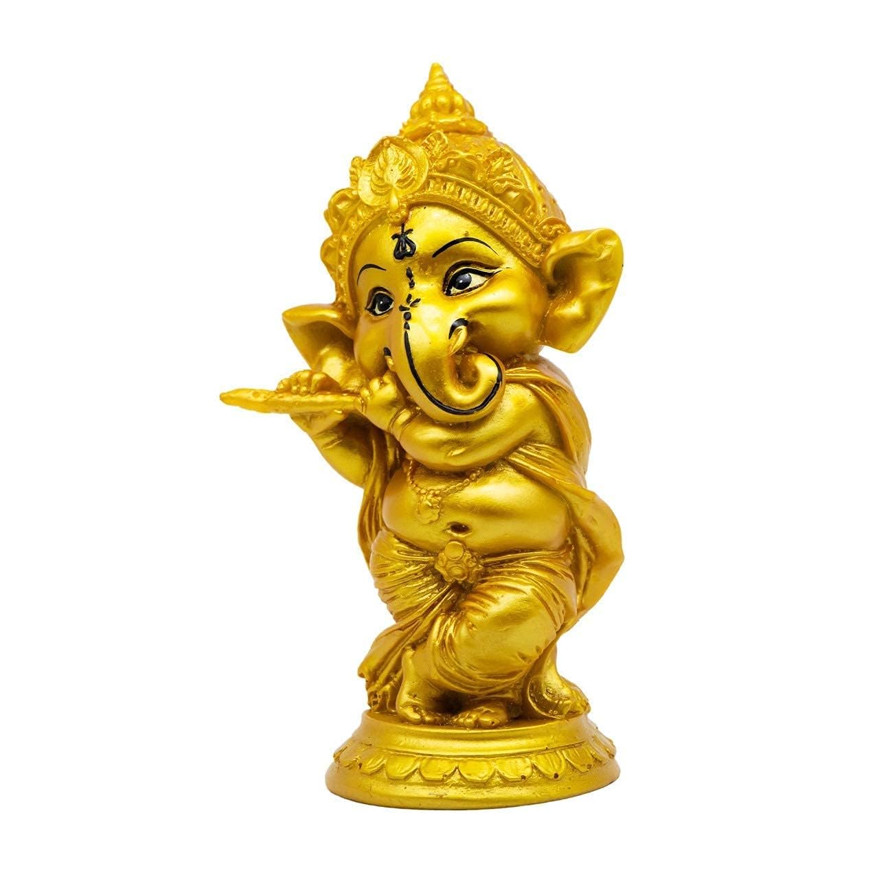 Sr Decor Ganesha Statues For Car Dash Board, Pooja & Gift, Ganesha Murti, Idol, Lord Lord Ganesha For Home & Office Decor (Gold