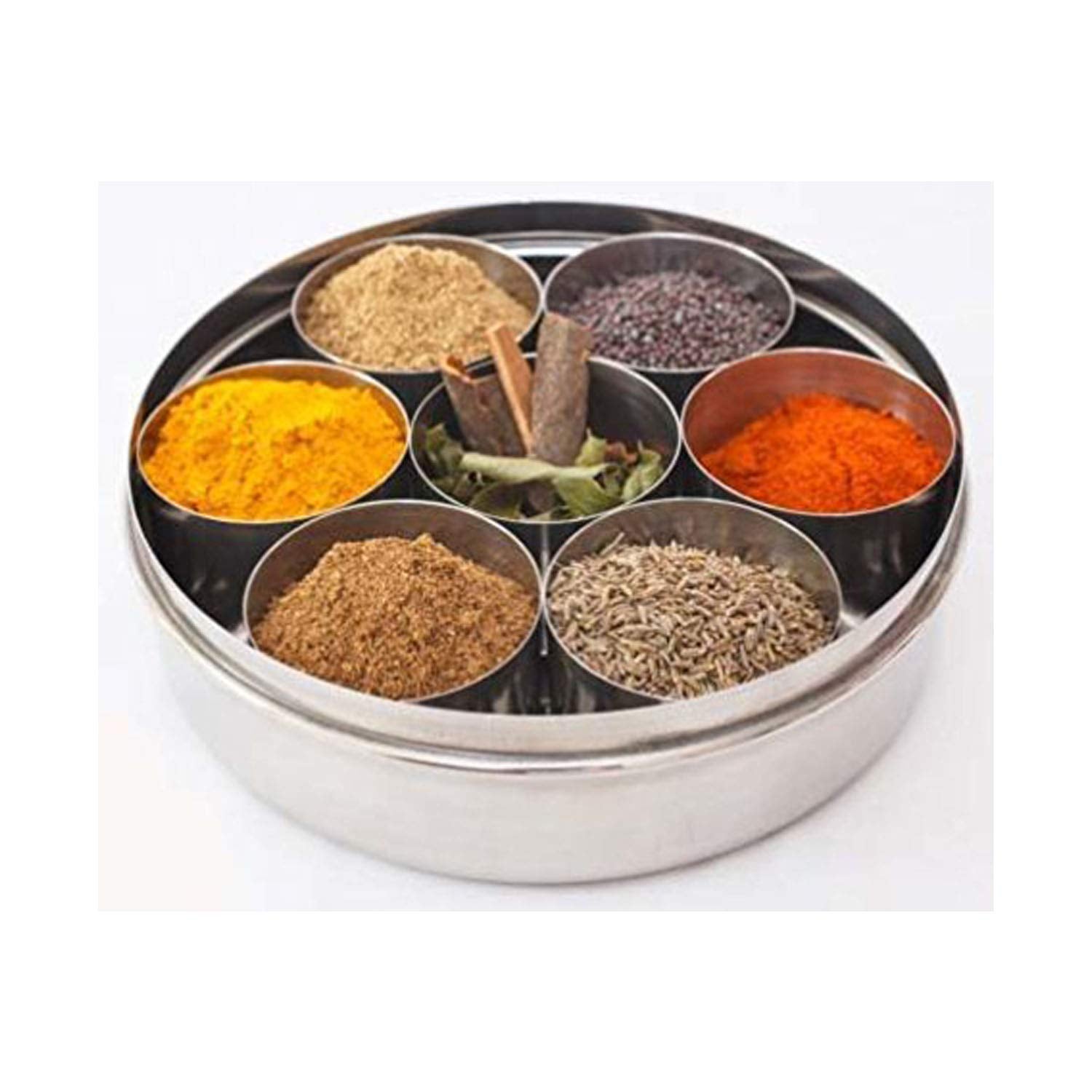 Stainless Steel Masala Dabba Spice Box,Spice Containers Masala Dabba 7 Compartments, Indian Spice Box, Kitchen Spice Box, Spice