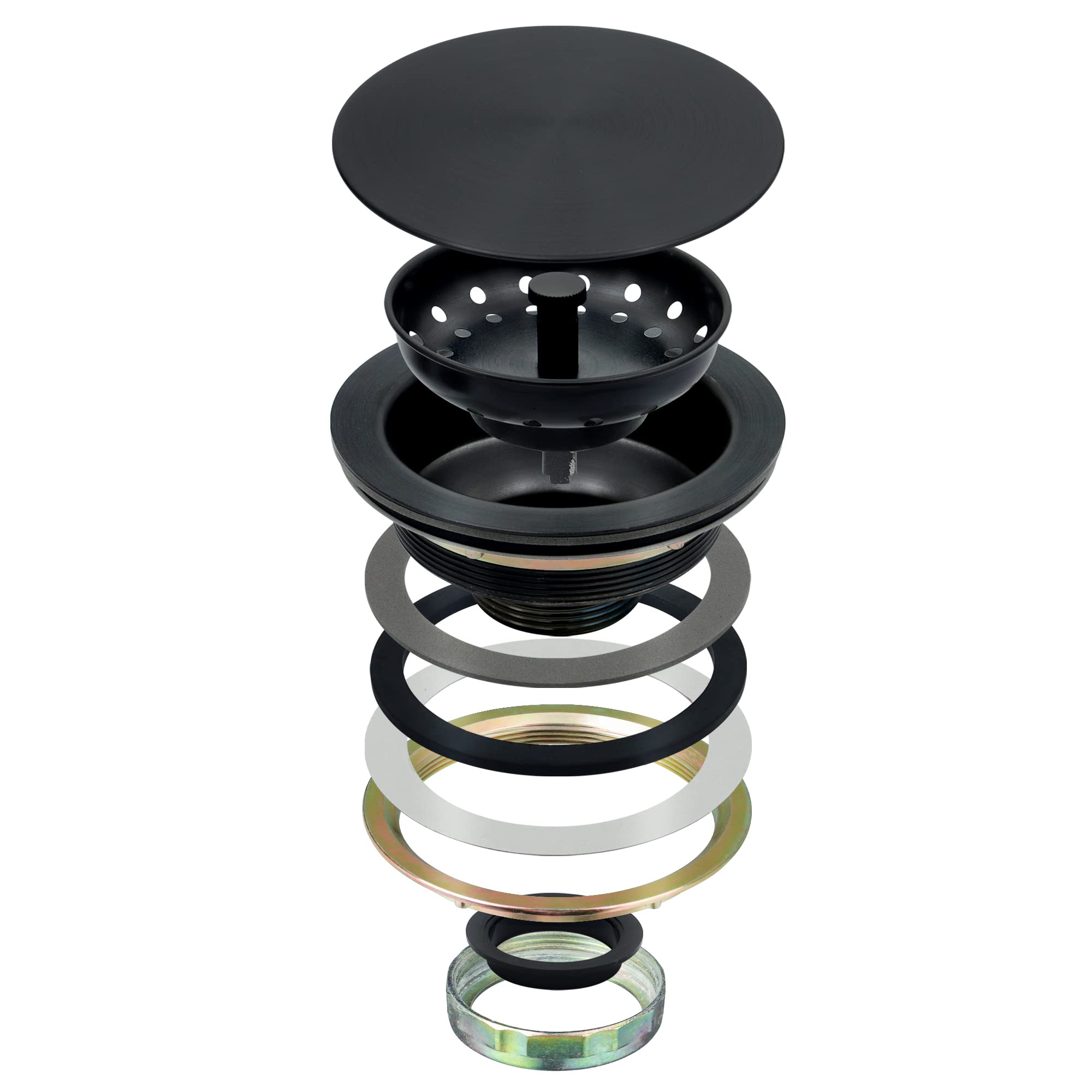 Lqs Kitchen Sink Drain Assembly, Sink Drain Basket Strainer Stainless Steel, Removable Sink Strainer Basket And Stopper With Dec