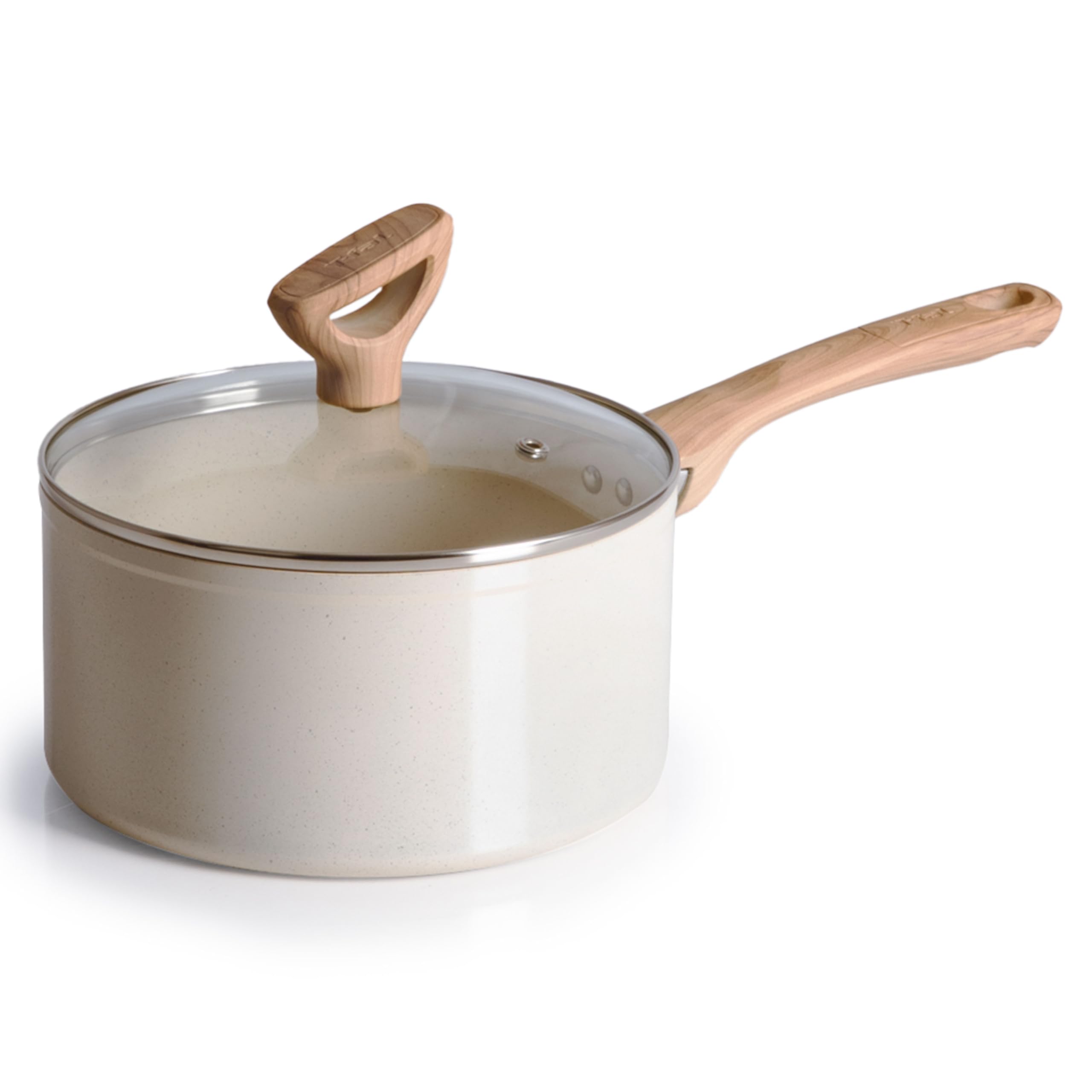 T-fal Revive Ceramic Nonstick Sauce Pan with Lid, 3 Qt Small Cooking Pot, Oven Safe Up To 350F Saucepan Cookware, Kitchen Pots a