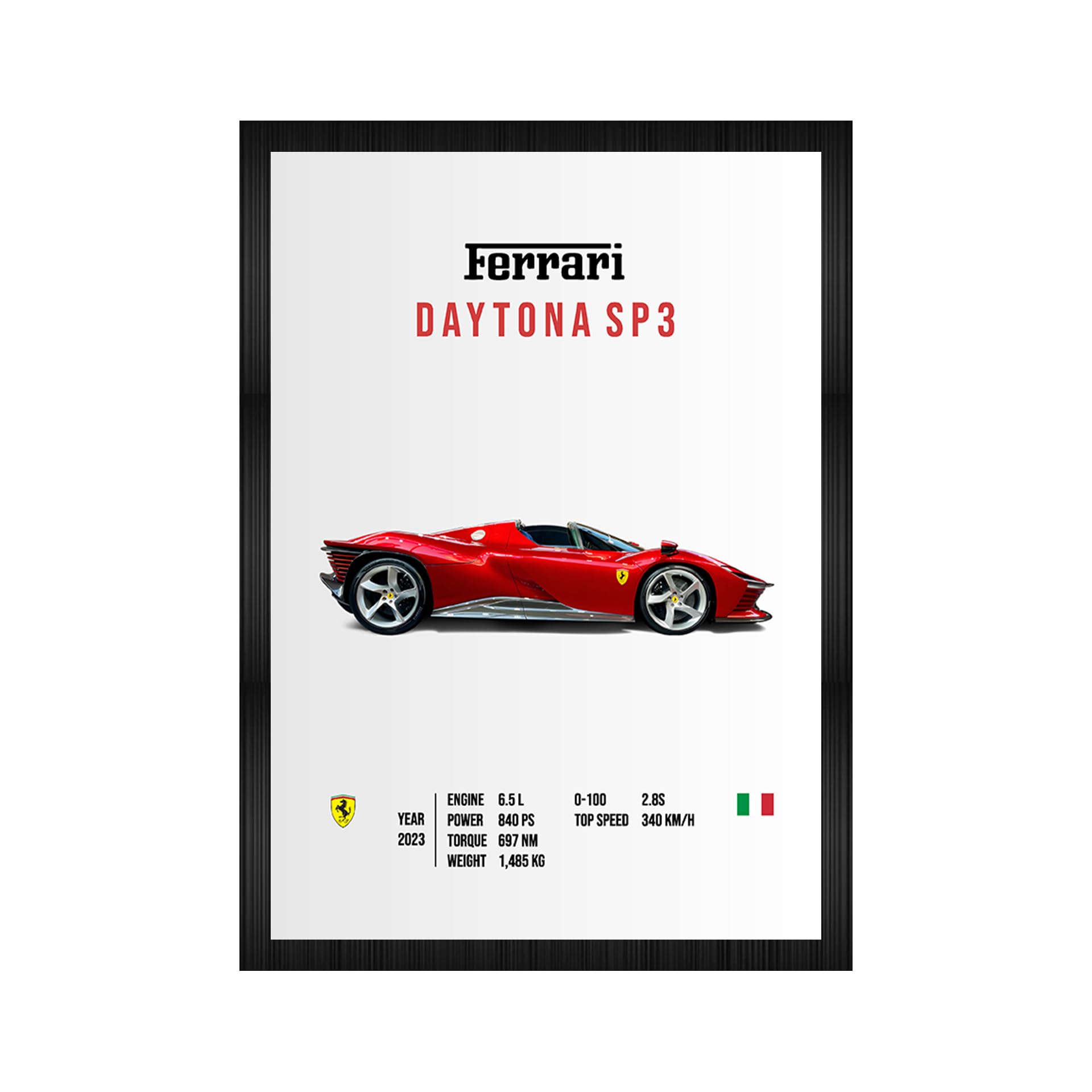 Codersparadise Ferrari Daytona Sp3 Wall Poster Frames | Aesthetic A4 Poster Frames For Home, Living Room, Bedroom And Office | W