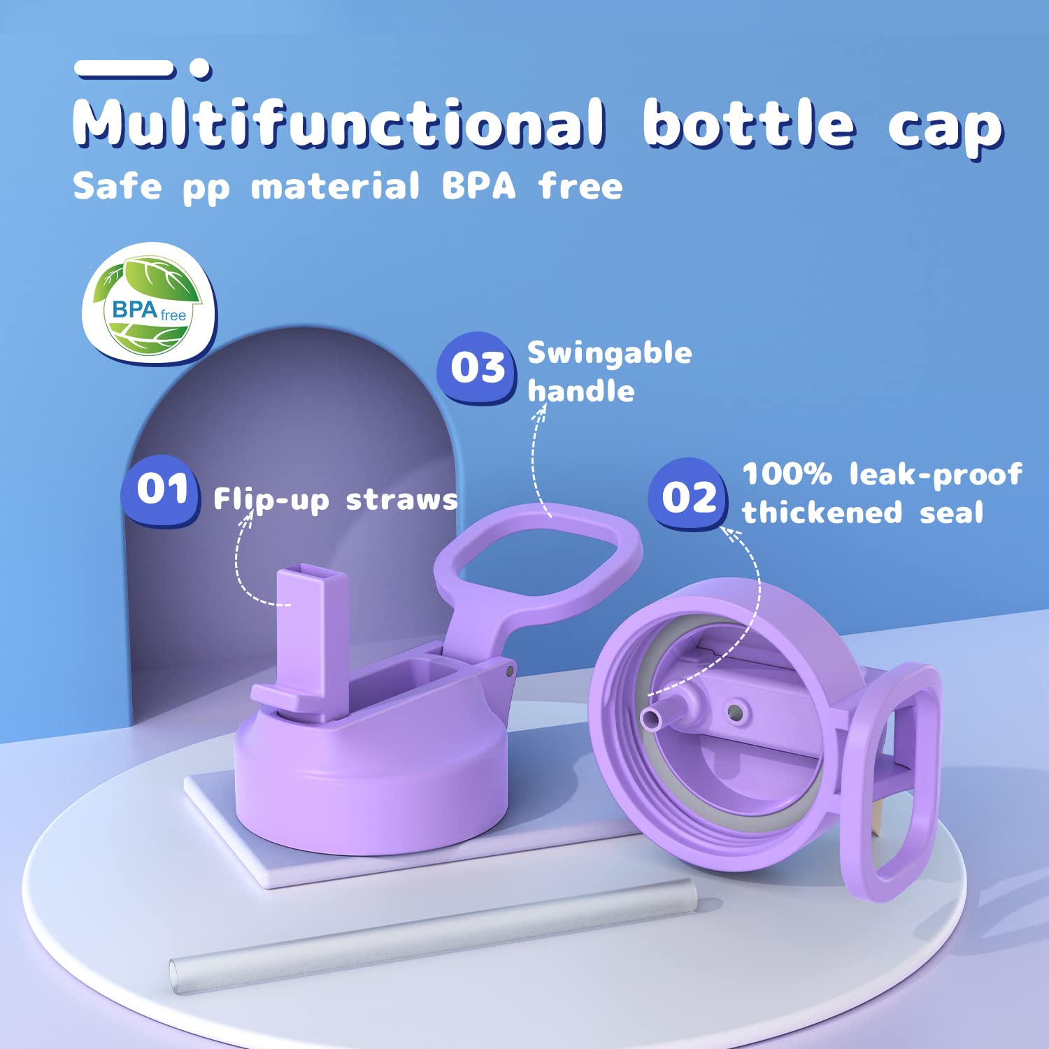 16oz Water Bottles with Straw and Stickers, Stainless Steel Vacuum Double Wall Insulated cup, Kids Water Bottle for School, Gift
