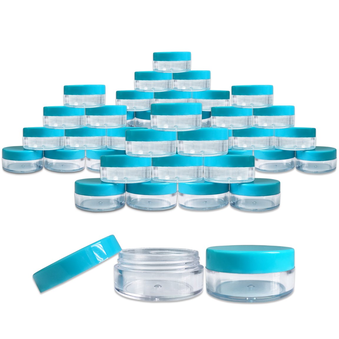 40 New Empty 10 Gram (0.35 Oz) Plastic Pot Jars With Lids For Lip Balms, Salves, Creams, Cosmetics, Nail Accessories, Rhinestone