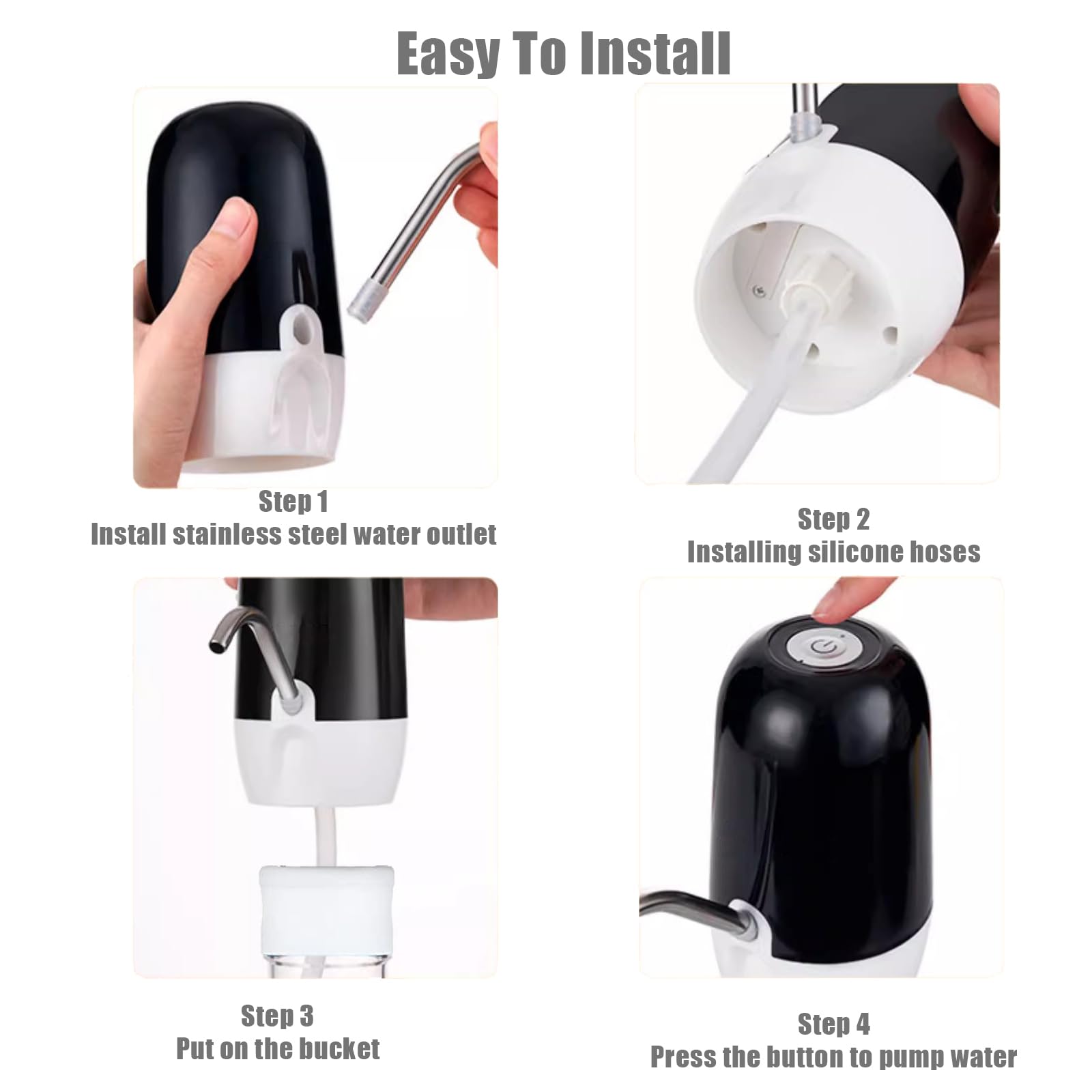 True Dual Water Pump 5 Gallon Water Dispenser,Portable High Battery Capacity Usb Charging Water Jug Pump Easy To Use Water Dispe