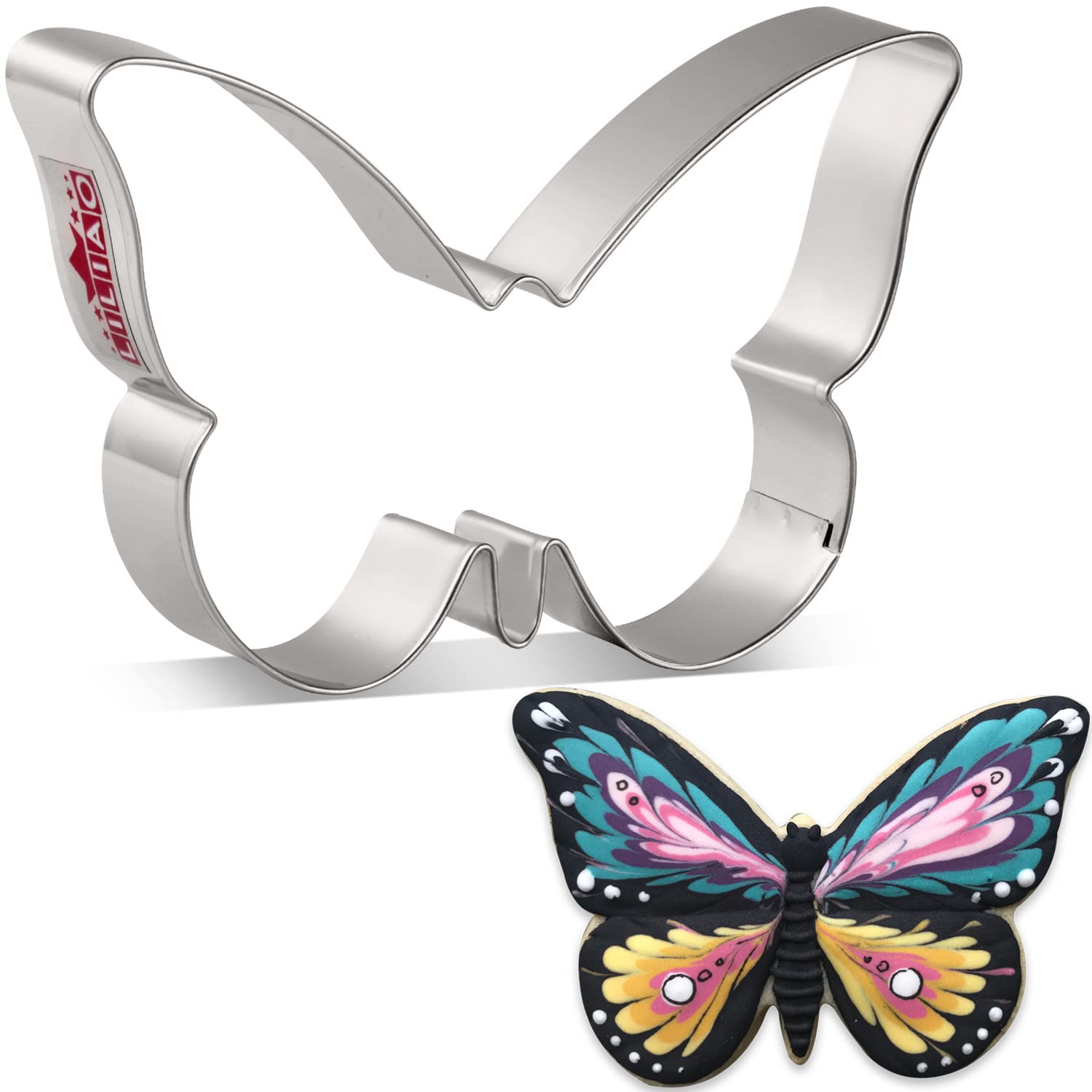 Liliao Spring Butterfly Cookie Cutter - 4.5 X 3 Inches - Stainless Steel