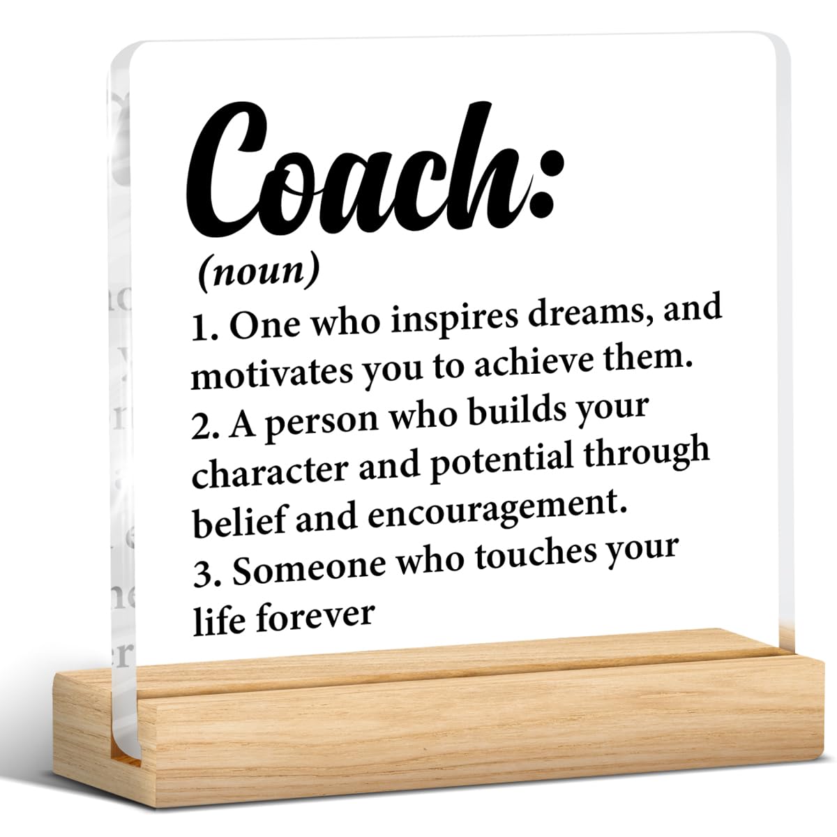 Thank You Coach Gifts for Women Men, Appreciation Gift for Coach Trainer Clear Acrylic Desk Decor Decorative Sign for Home Offic