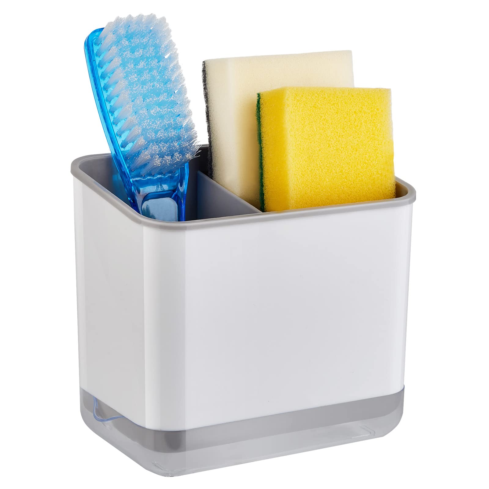 Redcall Kitchen Sink Caddy Organizer Counter,Dish Sponge Holder And Brush Holder With Drip Tray,Plastic Sinkware Caddy,Bathroom