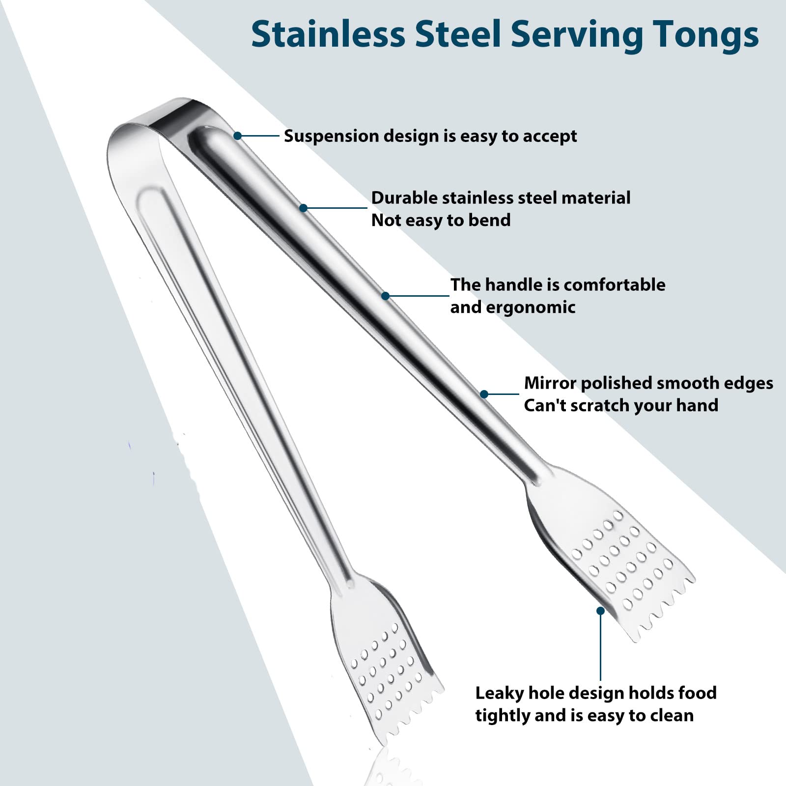 8 Pack Serving Tongs By Tcoin, 7 Inch Functional Small Tongs For Serving Food For Parties And Holiday Get-Togethers, Food Tongs