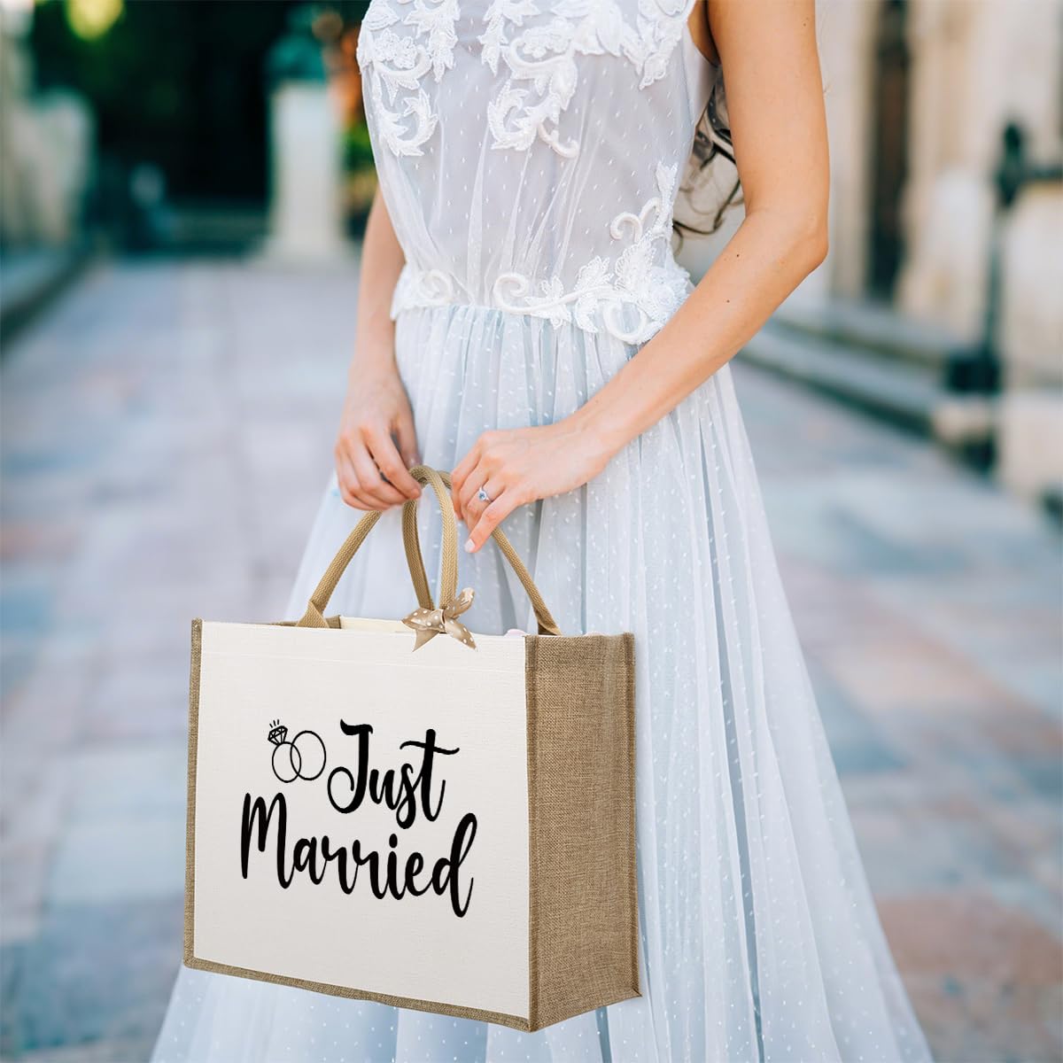 Bride Bag, Bride Gifts, Bridal Shower Gifts, Just Married, Bride s Engagement Canvas Tote Bag, Wedding Bachelorette Honeymoon Gi