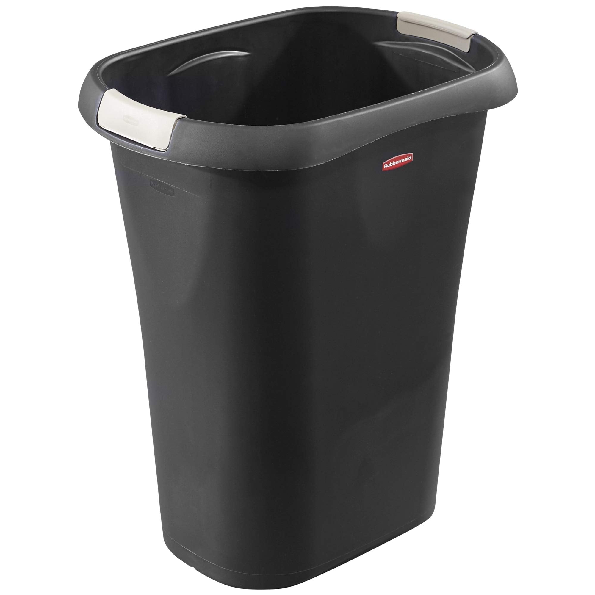 Rubbermaid Open Waste Basket, 32-Court/8-Gallon, Black, Garbage Container Bin For Kids/Adults, Fits Under Desk For Kitchen/Home/