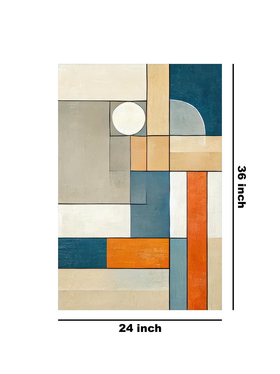 999Store Abstract Geometric Canvas Art In Warm Tones - Stylish Wall Decor For Contemporary Homes(24X36 Inch_ Canvas) Flp24360731