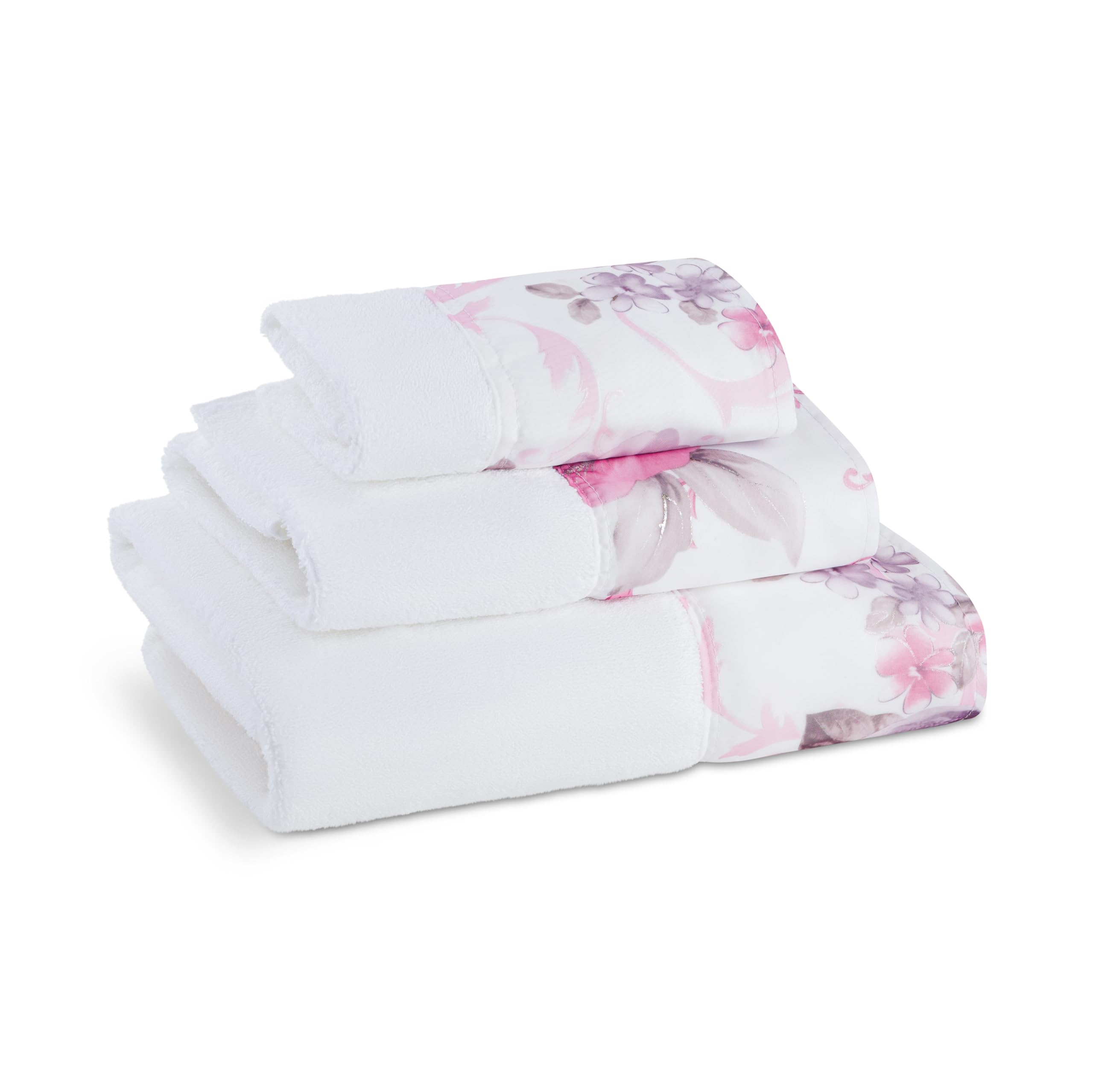 Zahari Home 2pc Michelle Bathroom Set Waste Basket & Tissue Cover Modern Classic Decor Stylish Unique Design Beautiful Floral Bathroom Accessories Set