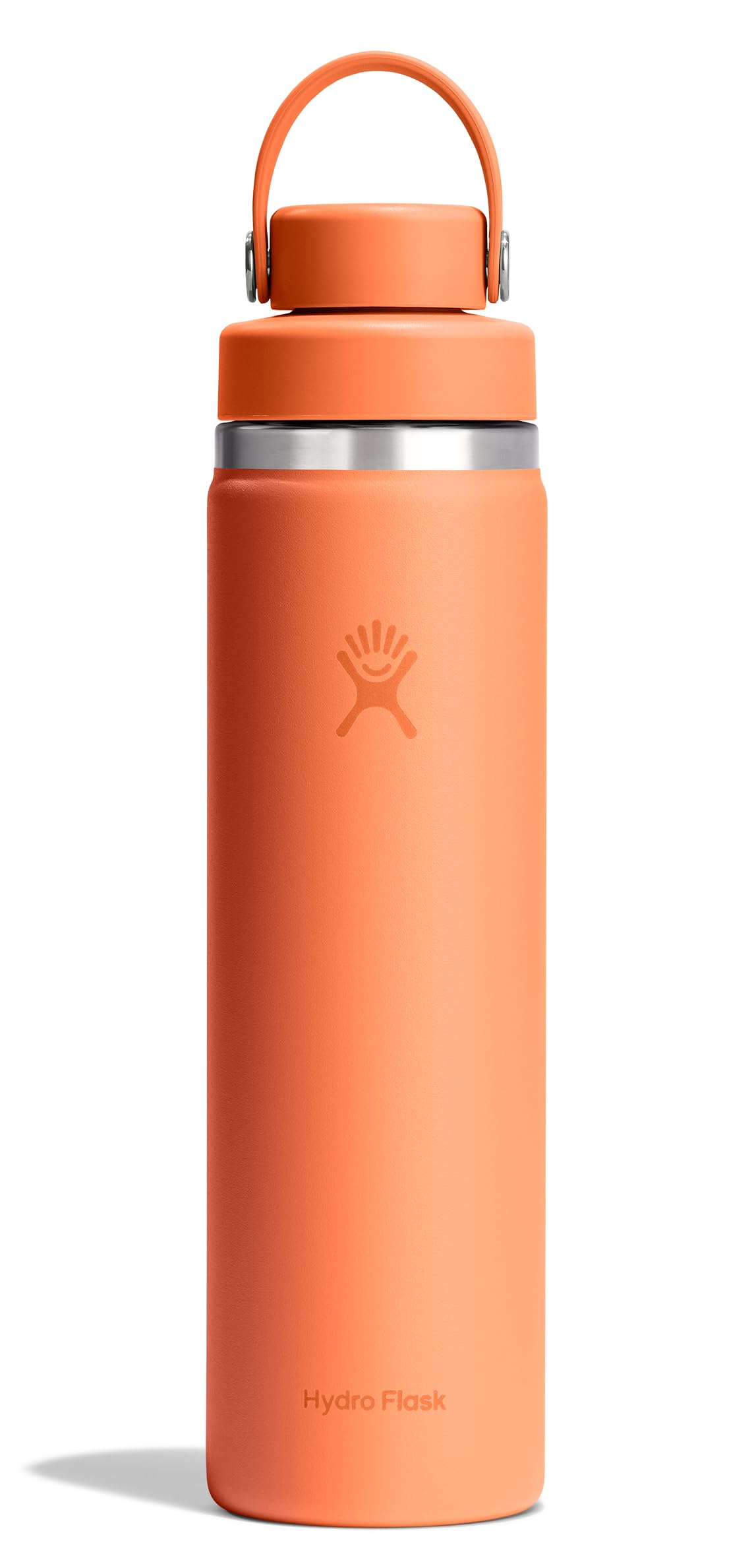 Hydro Flask Water Bottle - Insulated Stainless Steel - Wide Mouth Flex Chug Lid, Non Spill, Leakproof in 24 Oz Nectar Orange